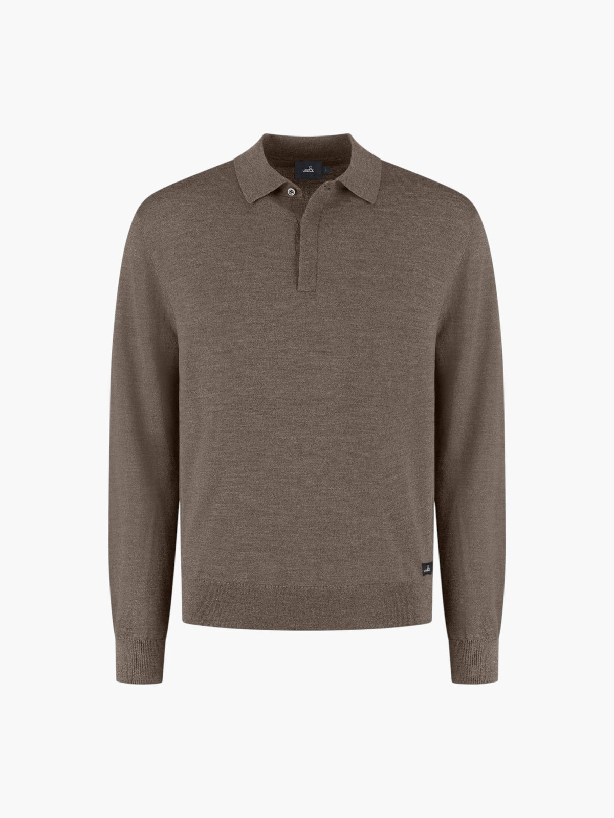 Extrafine Merino Polo Shirt - Taupe Melange