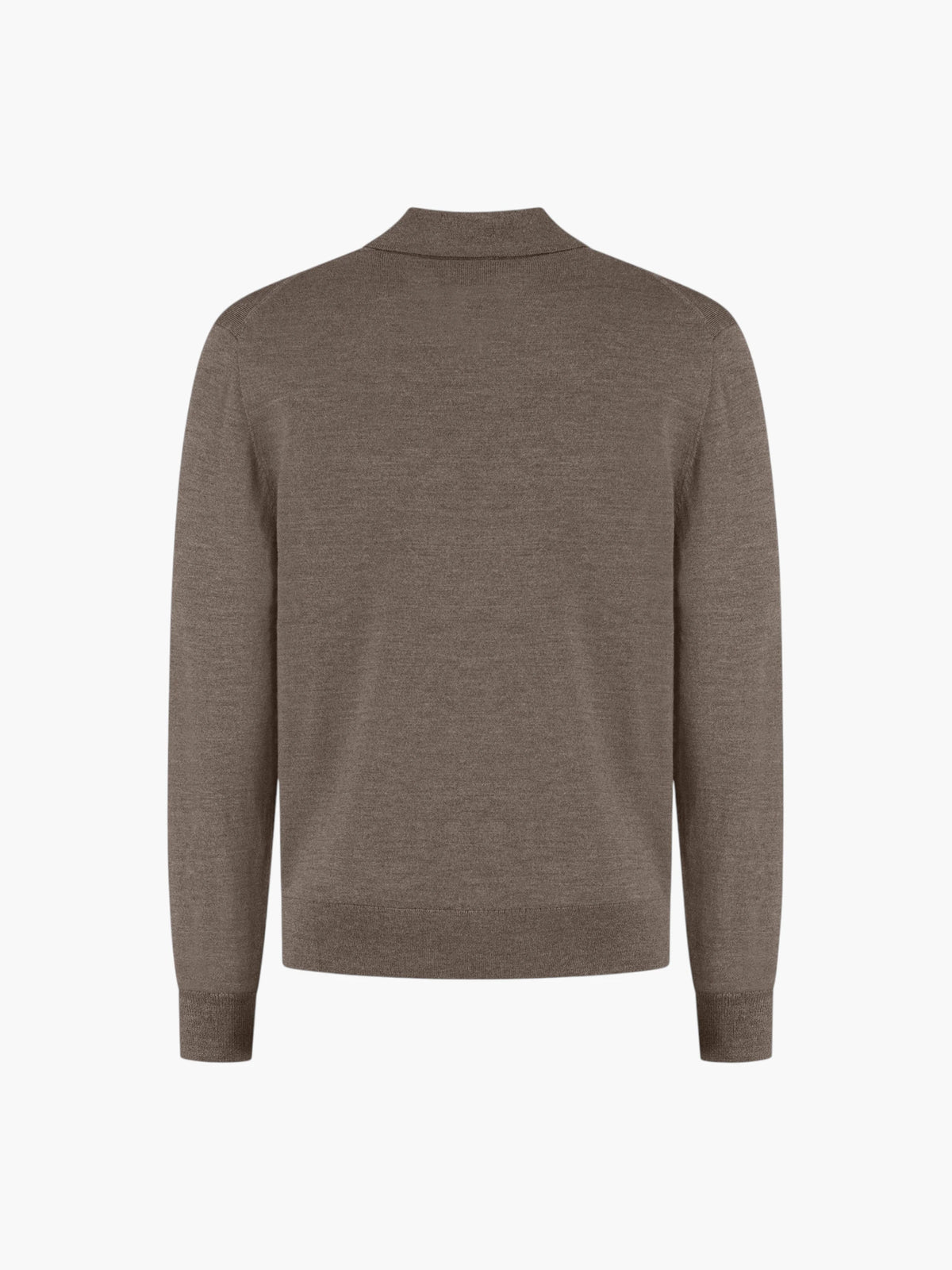 Extrafine Merino Polo Shirt - Taupe Melange