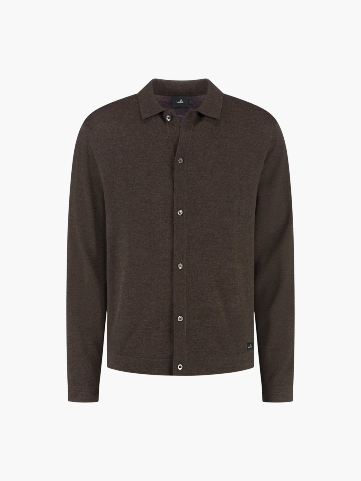 Extrafine Merino Cardigan - Dark Brown Melange