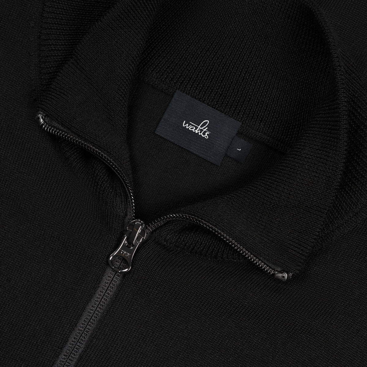 Extrafine Merino Full Zip Cardigan - Pure Black
