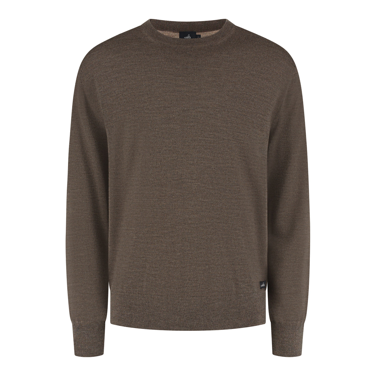 Extrafine Merino Crewneck Pullover - Taupe Melange