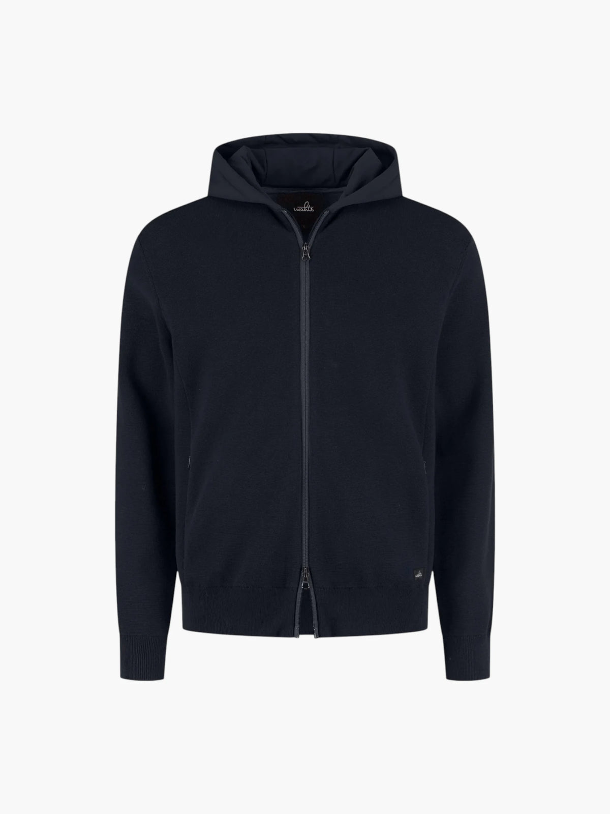Cotton Merino Full Zip Hoodie - Night Blue