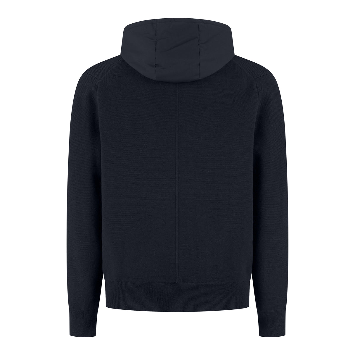 Cotton Merino Full Zip Hoodie - Night Blue