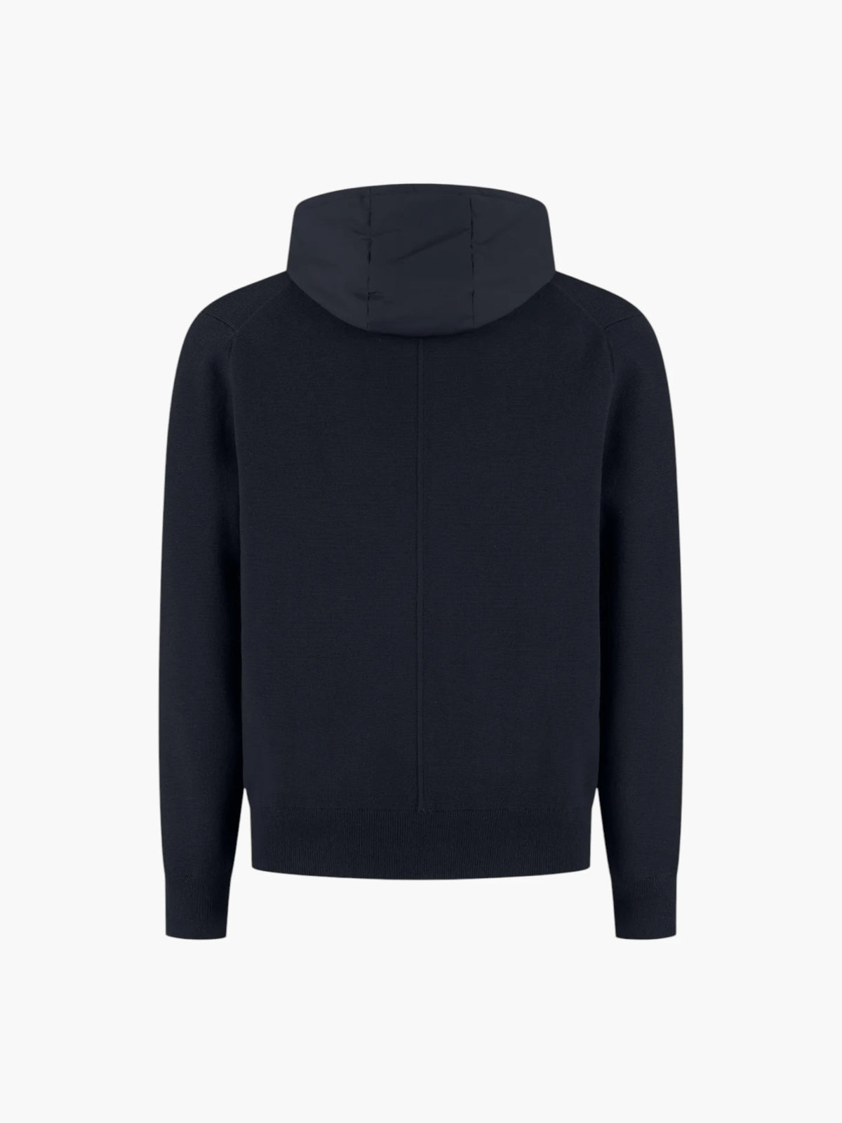 Cotton Merino Full Zip Hoodie - Night Blue