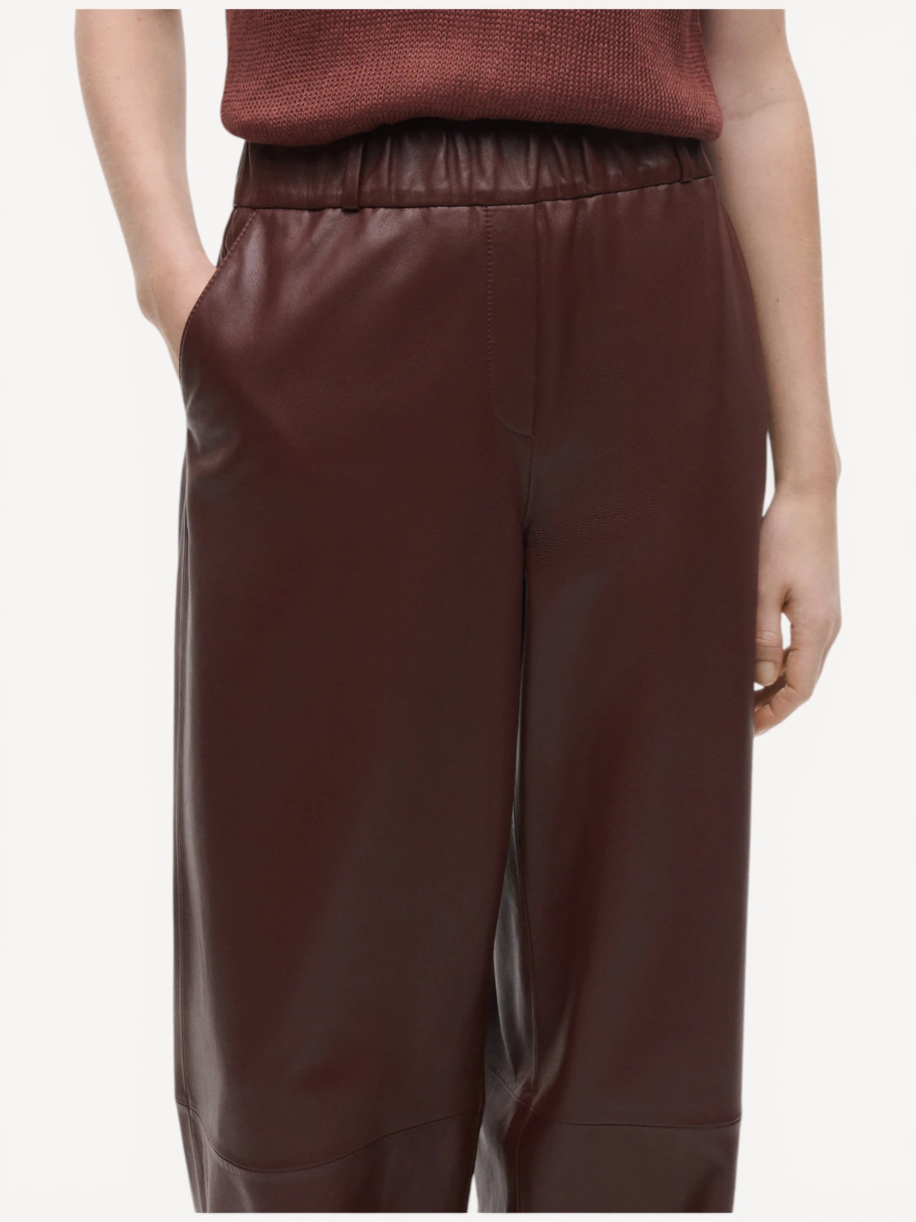 Thalina Sheep Soft Waxed Pants - Mahony