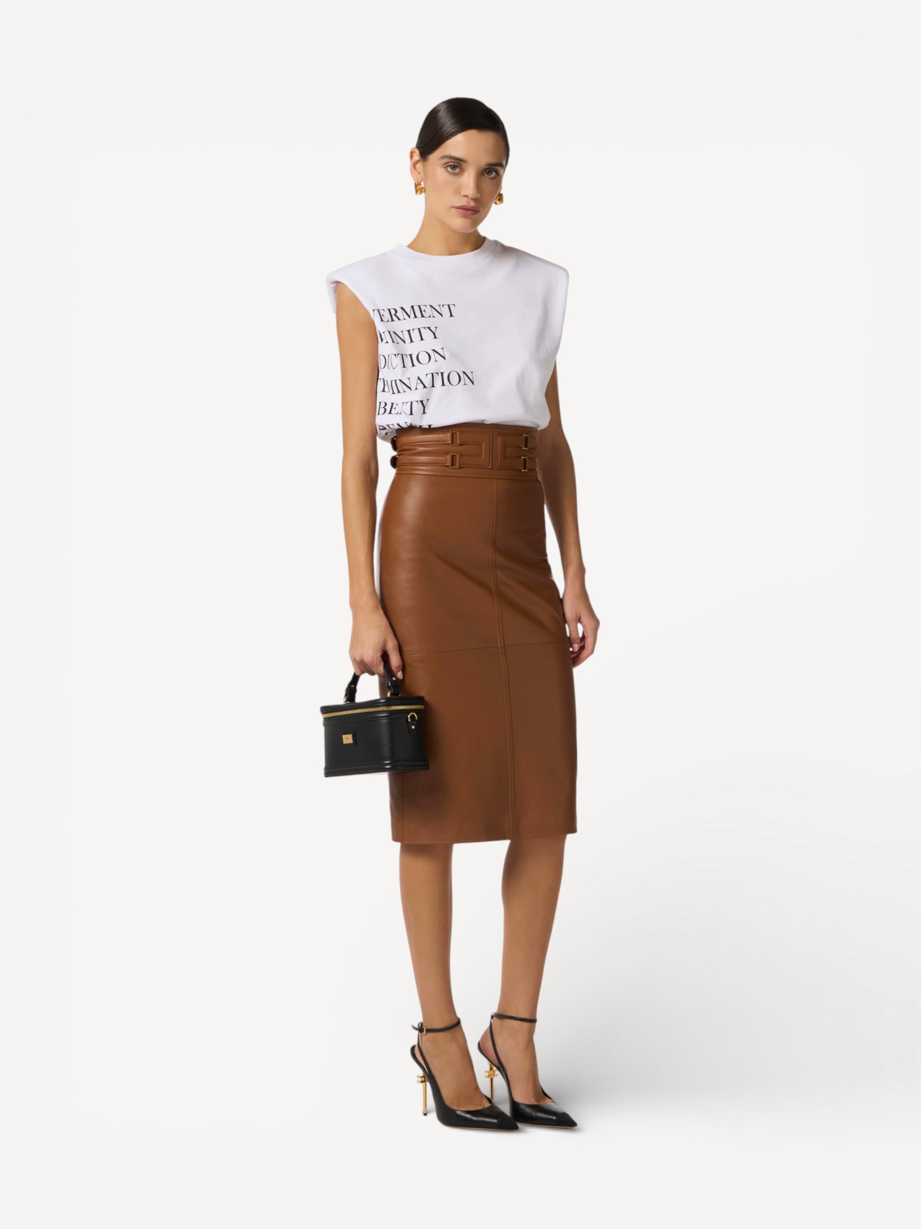 Jersey T-shirt Lettering Print - White