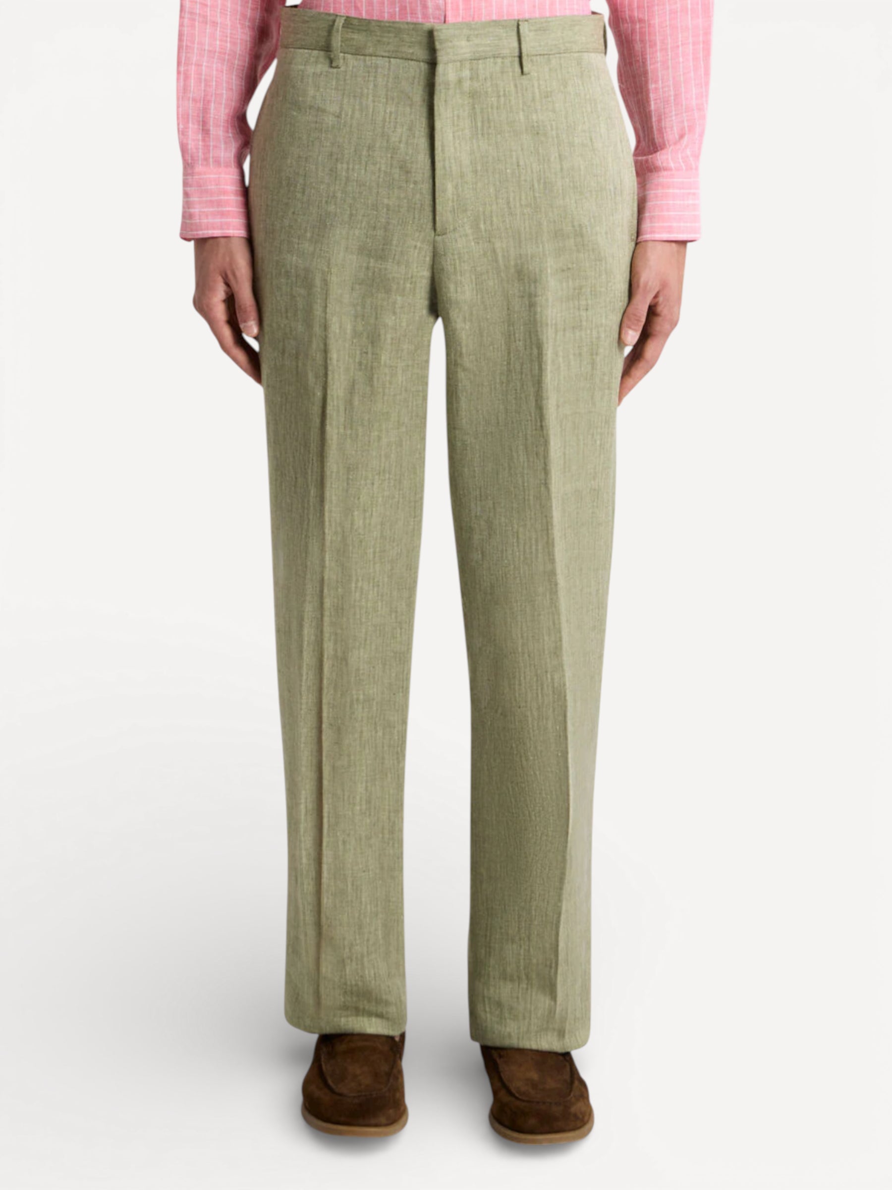 Straight Leg Linnen Trouser - Green