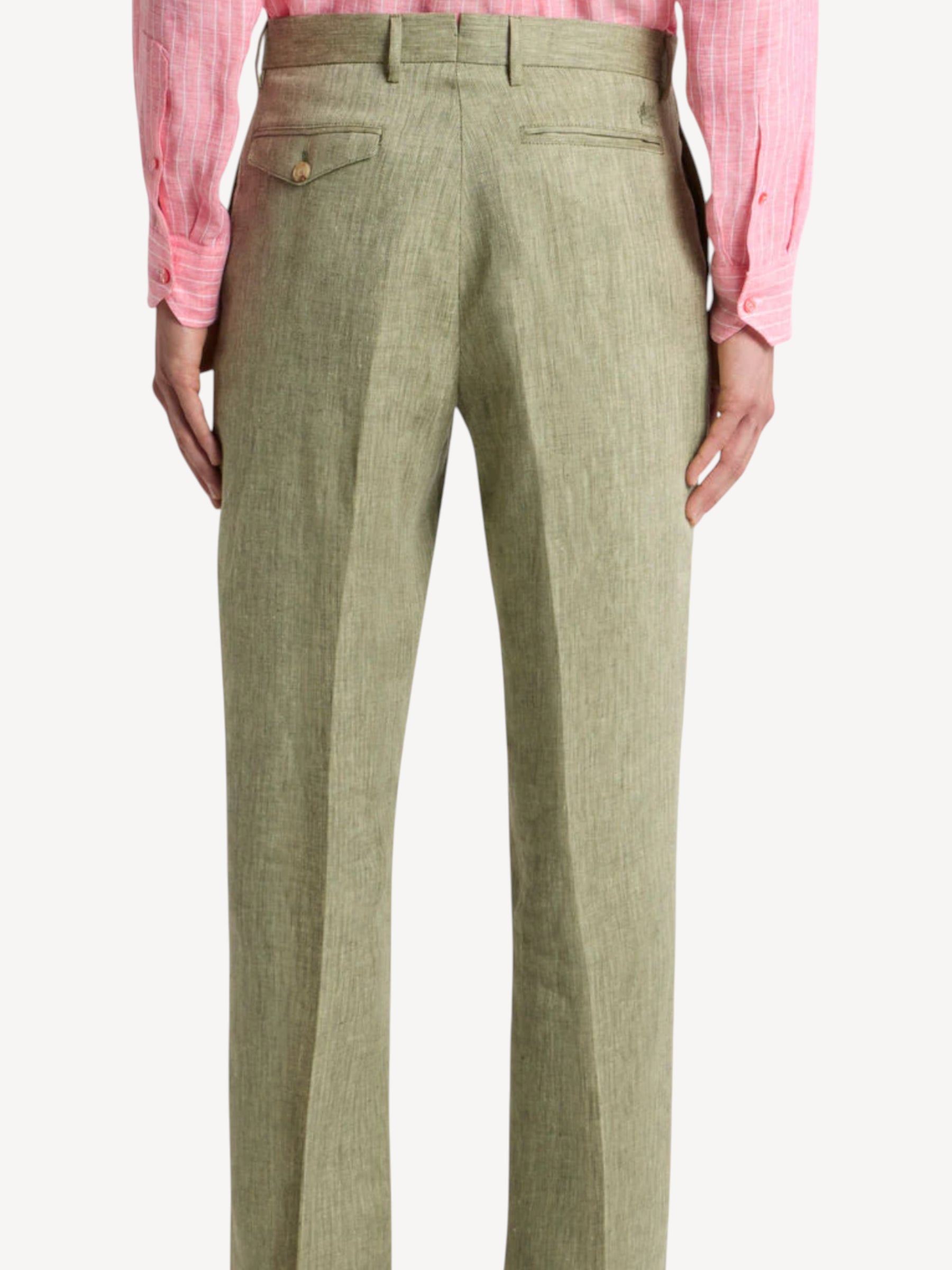 Straight Leg Linnen Trouser - Green