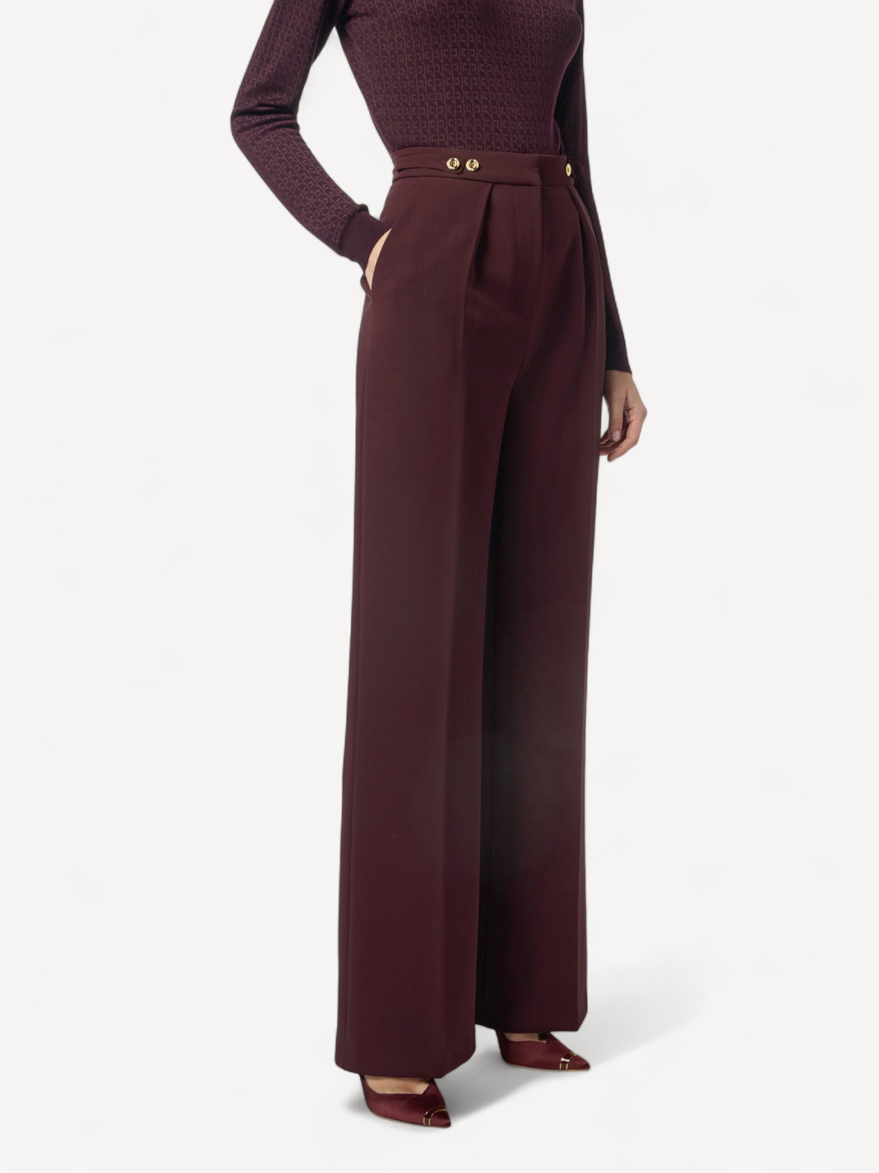 Crêpe Trousers - Merlot