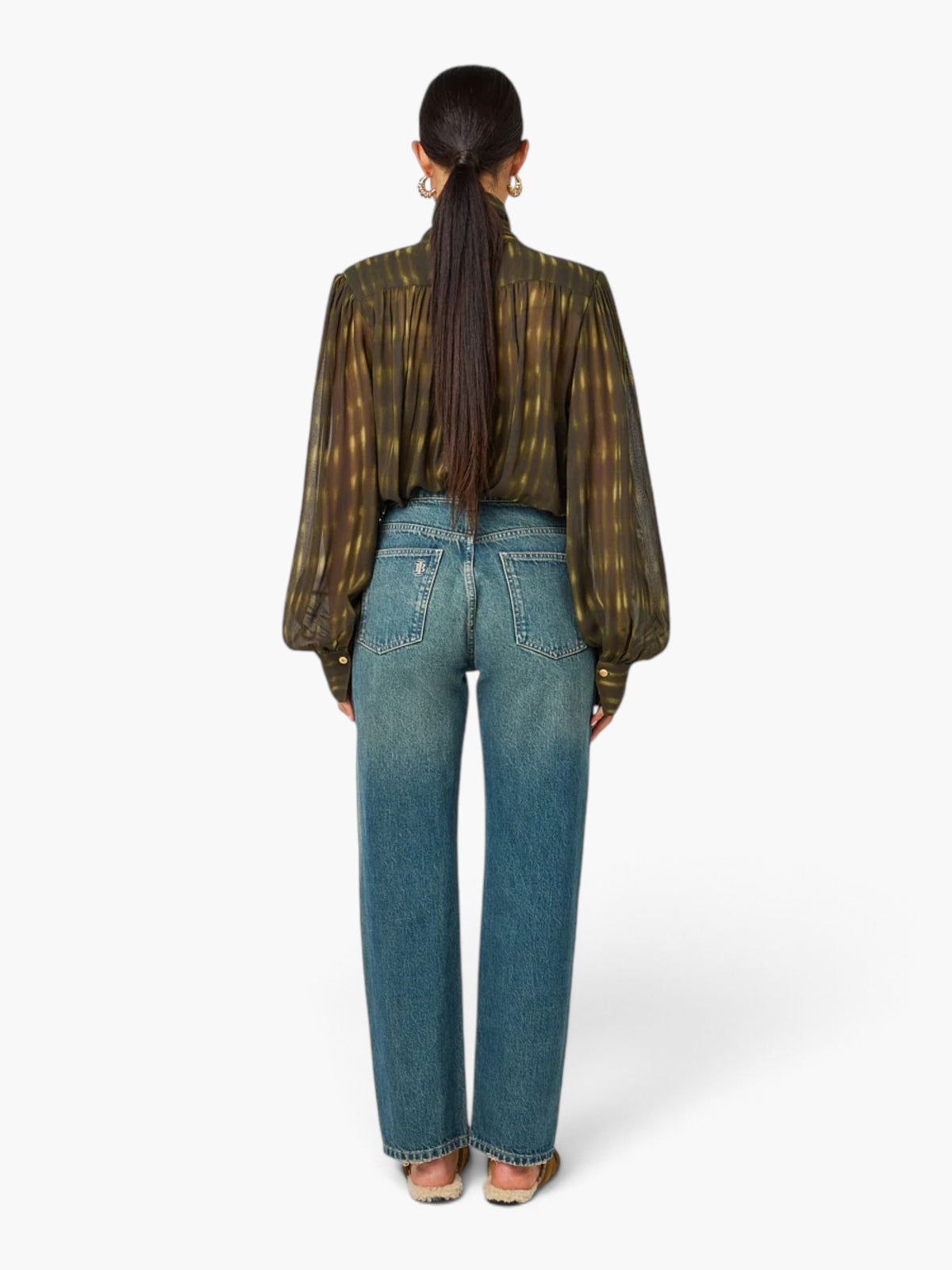 Ibana blouse Tiffany Print - Blurred Trail Green