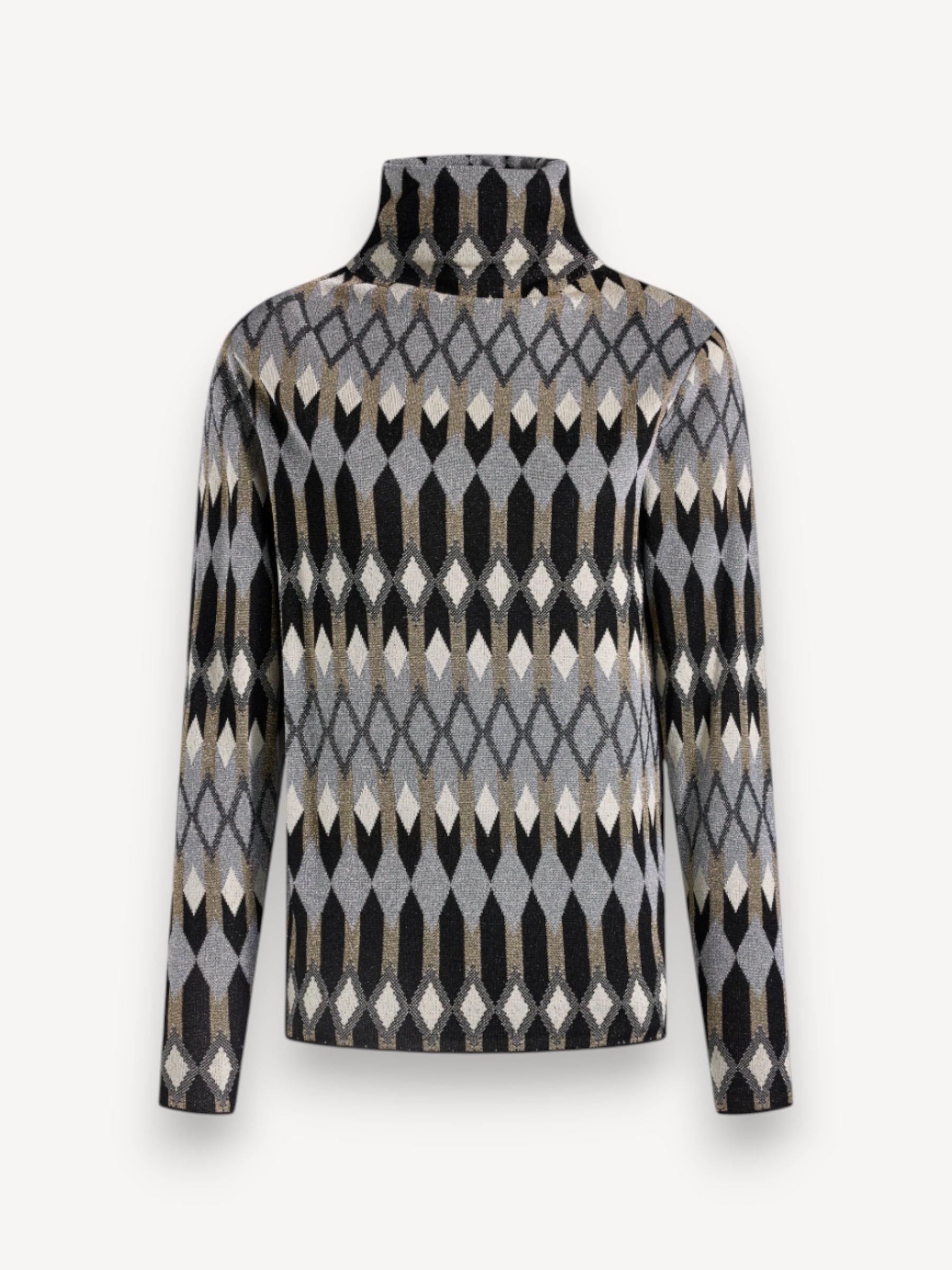 Lamé Jacquard Sweater - Zwart