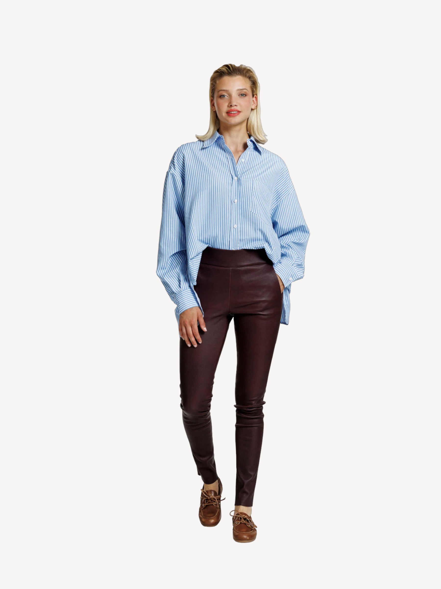 Patricia Leather Pants - Burgundy