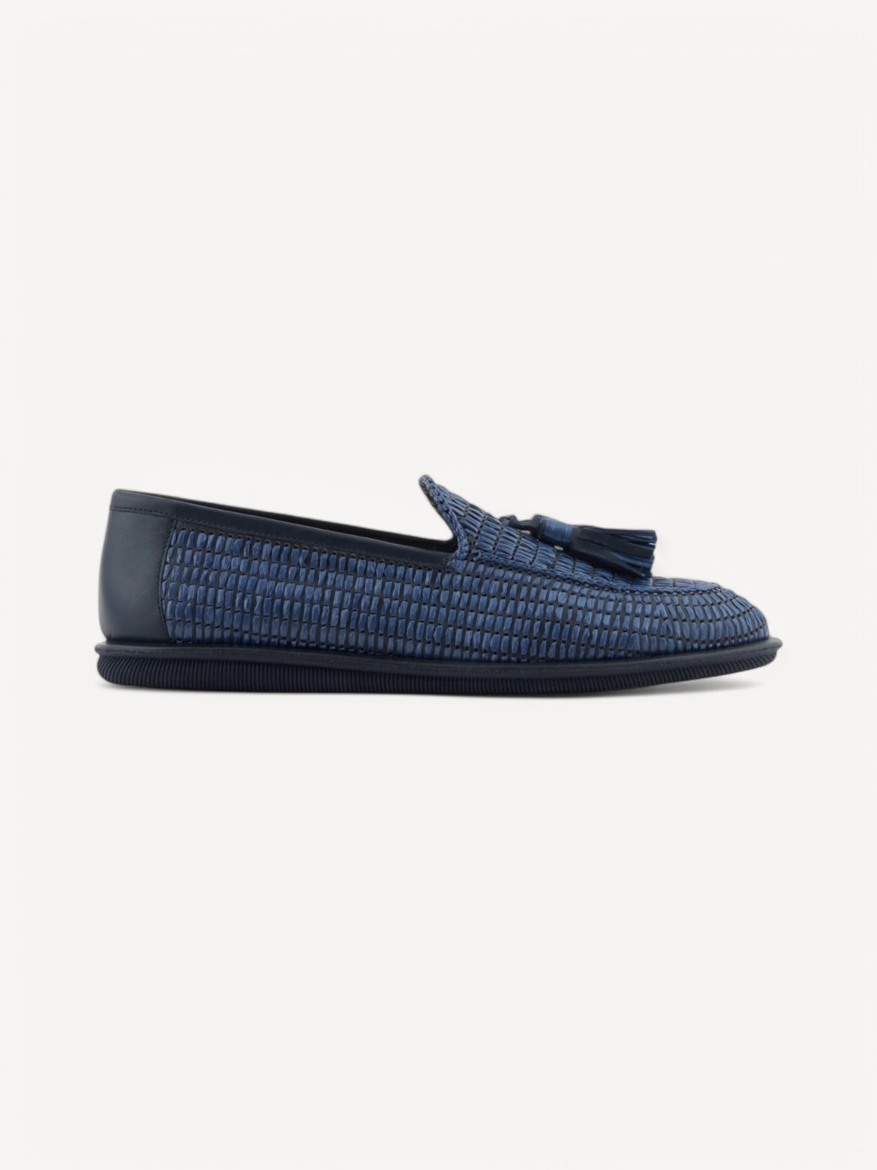 Braided Raffia Loafers - Donkerblauw