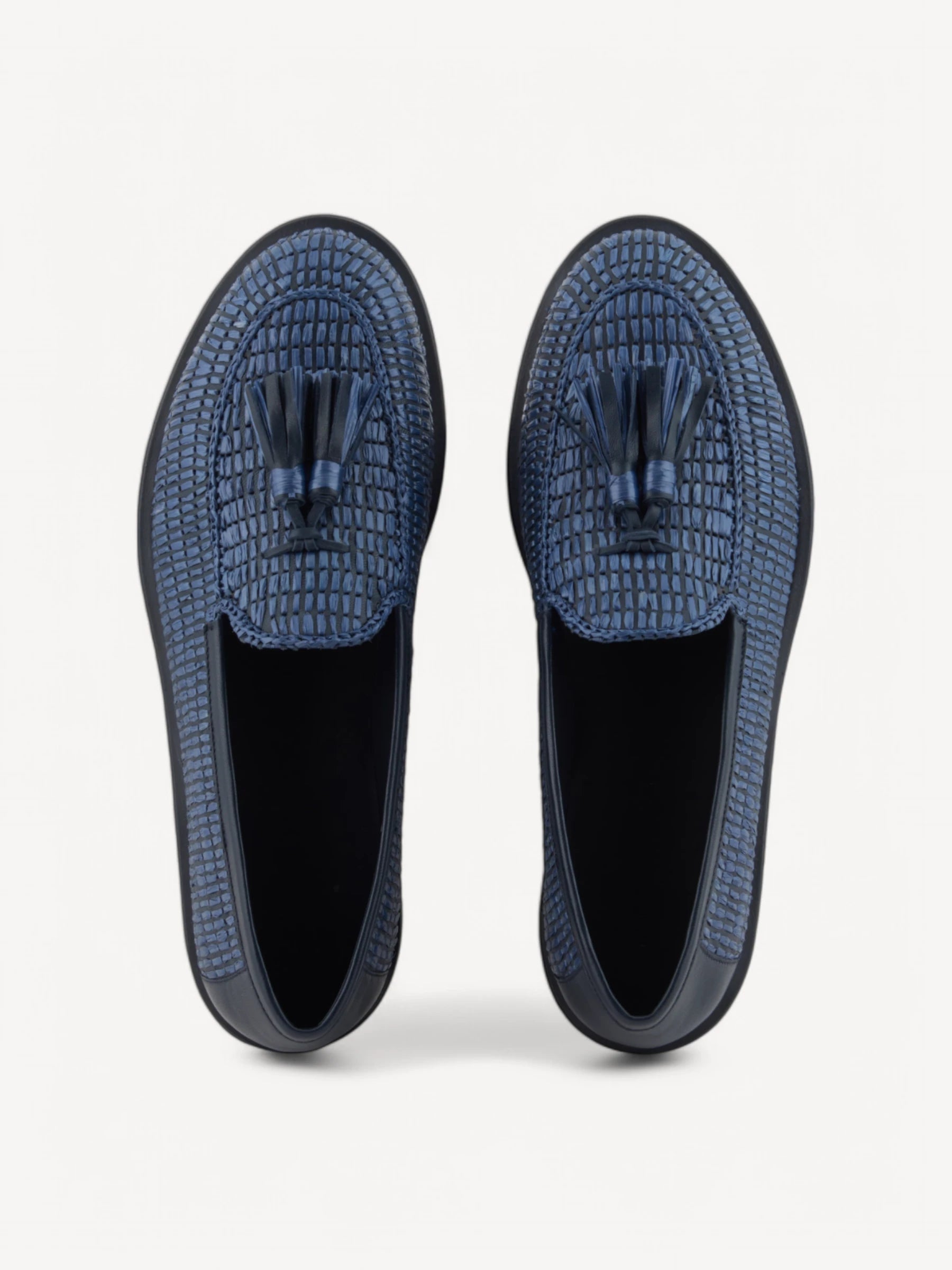 Braided Raffia Loafers - Donkerblauw