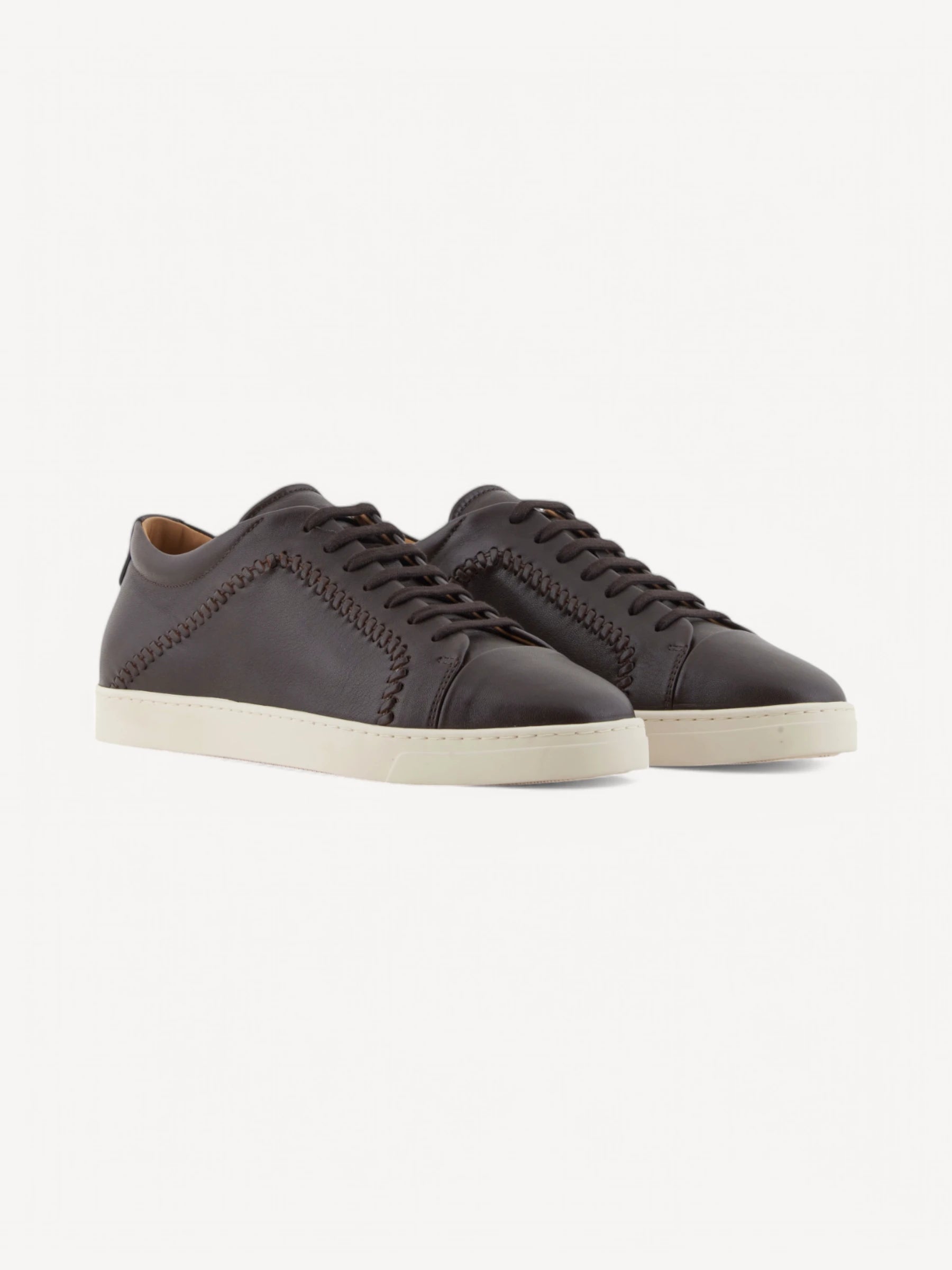 Nappa-Leather Sneakers - Donkerbruin