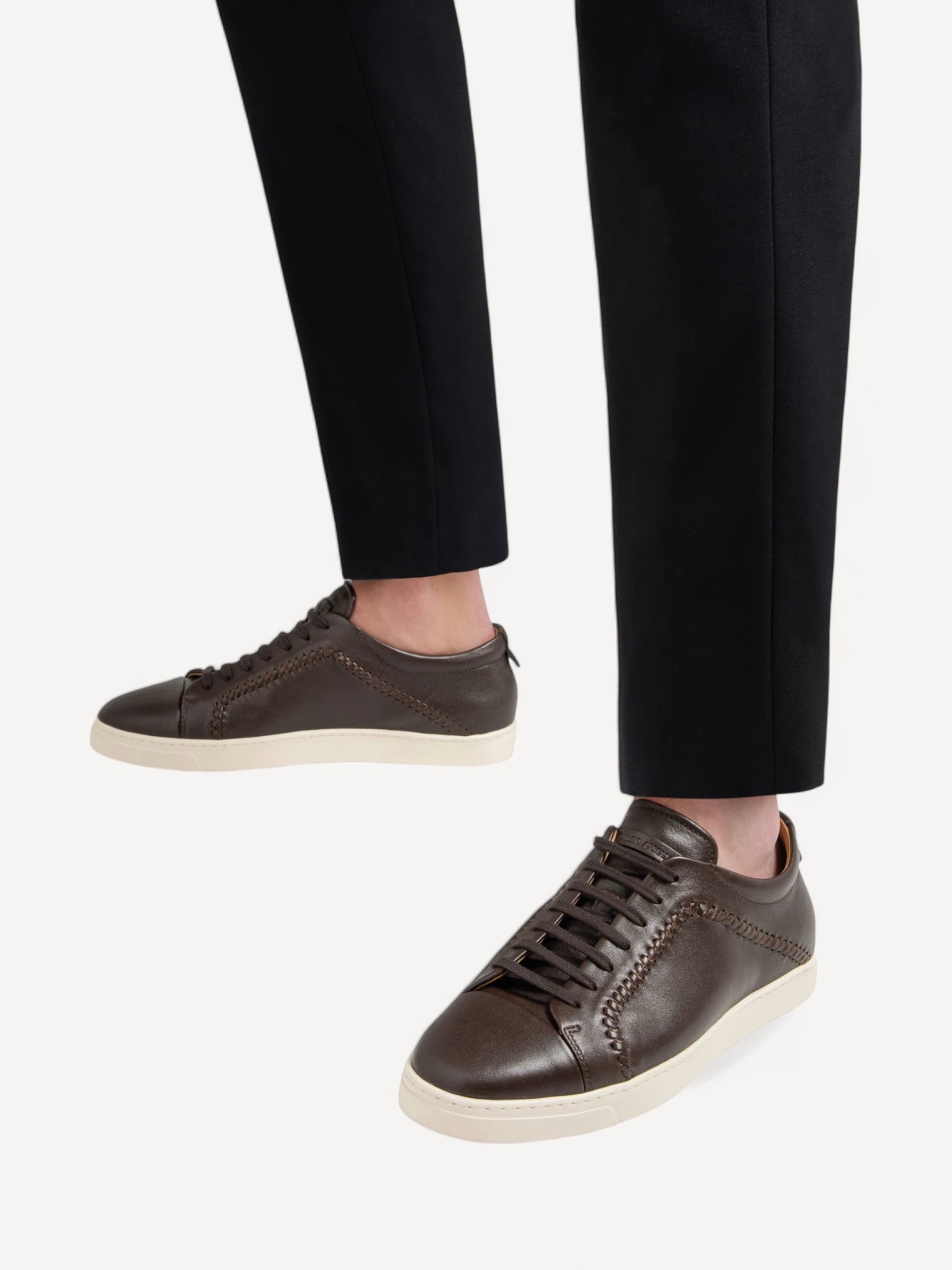 Nappa-Leather Sneakers - Donkerbruin