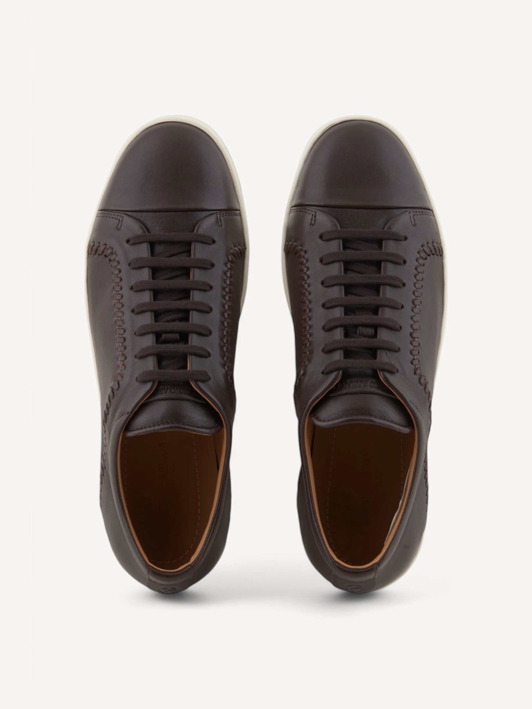 Nappa-Leather Sneakers - Donkerbruin