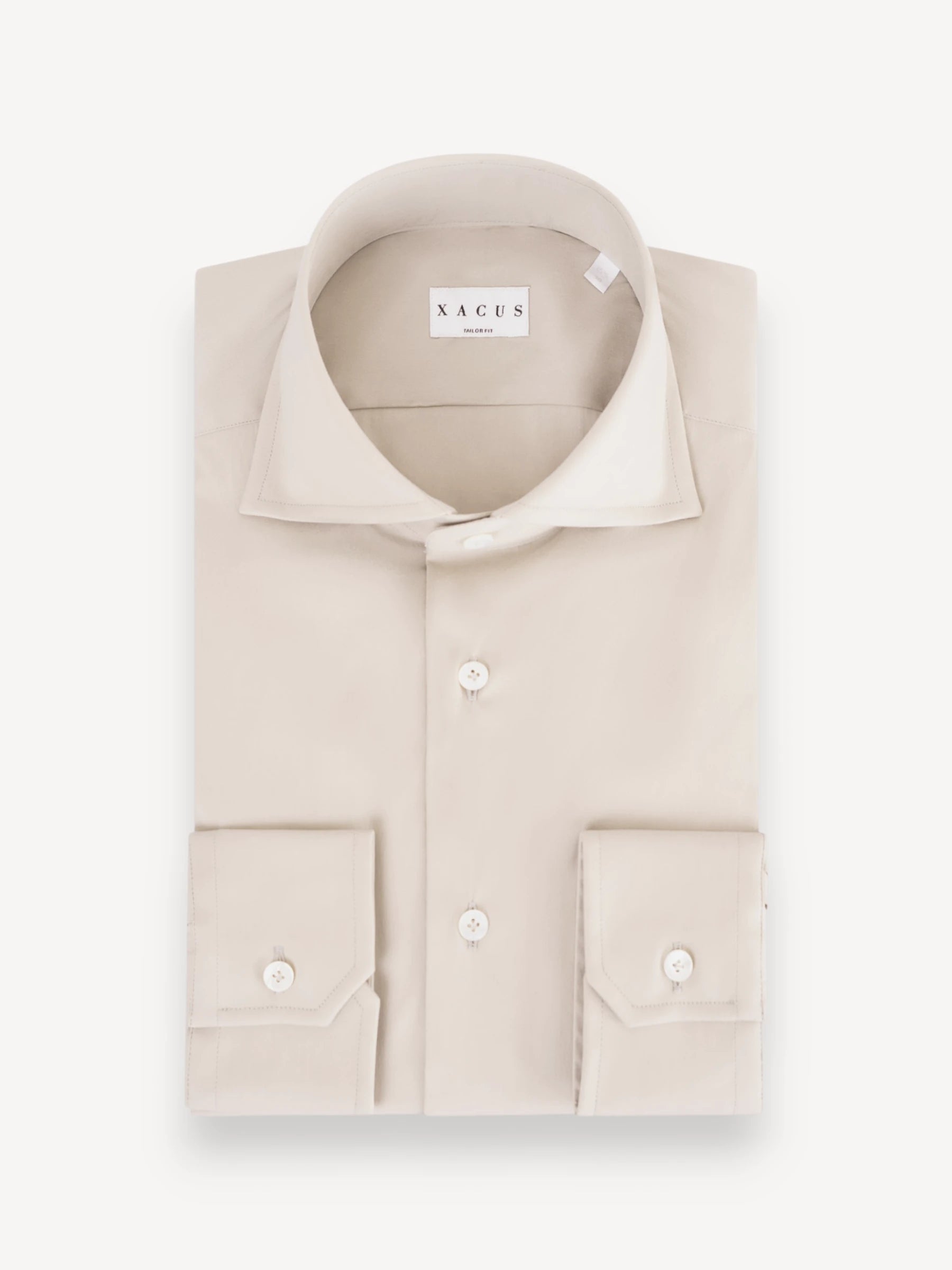 Cotton Stretch Shirt - Beige