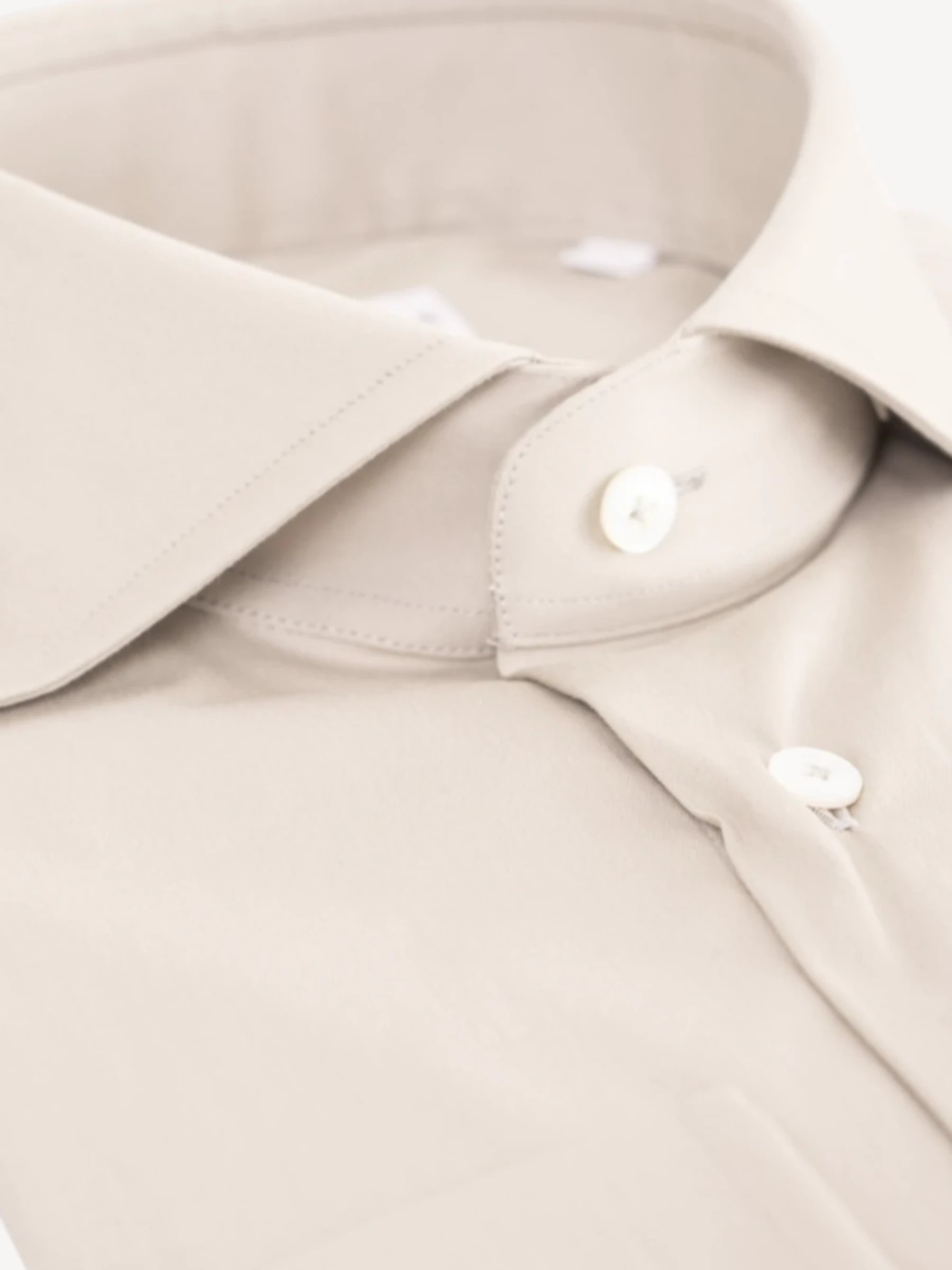Cotton Stretch Shirt - Beige