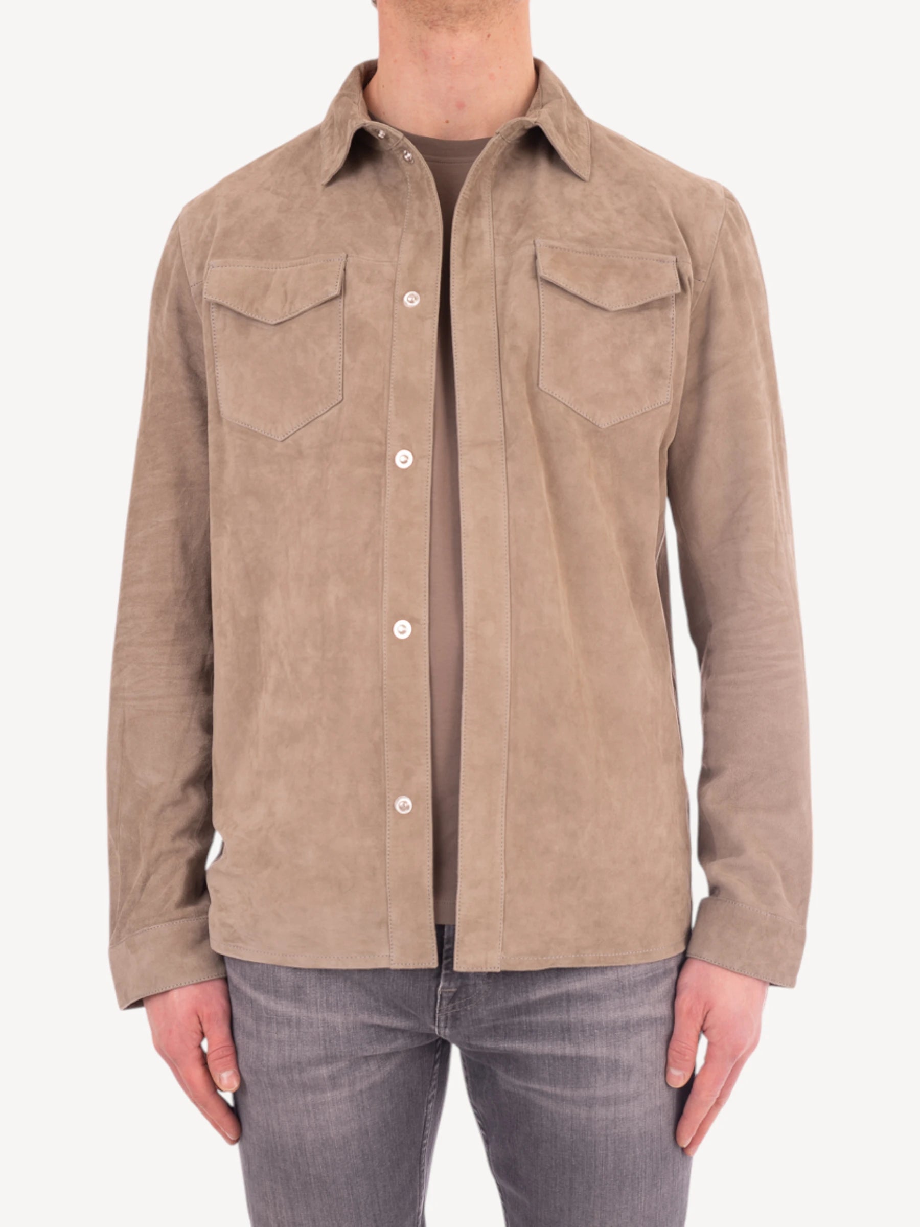 Robert Overshirt Suede - Taupe