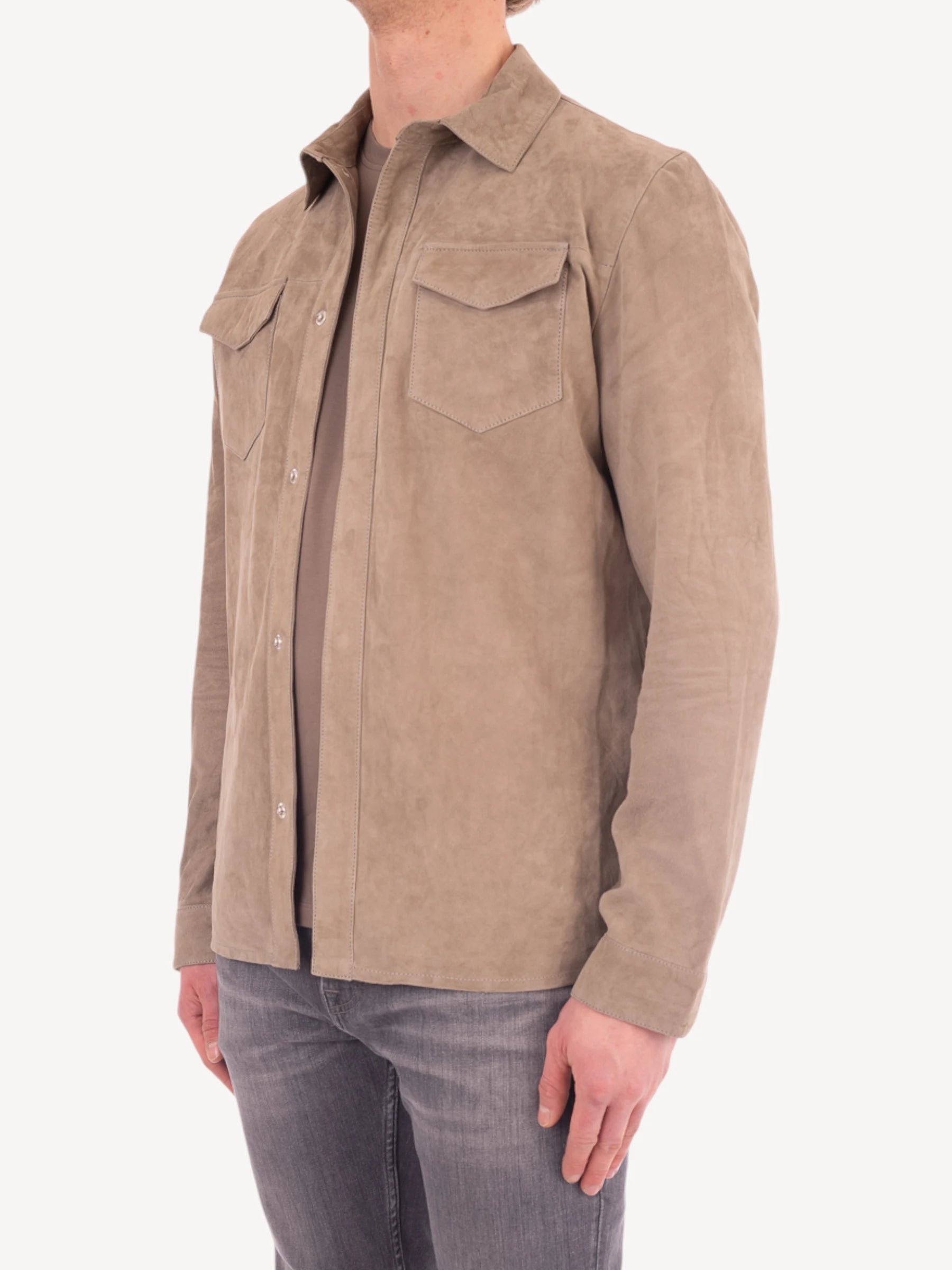 Robert Overshirt Suede - Taupe