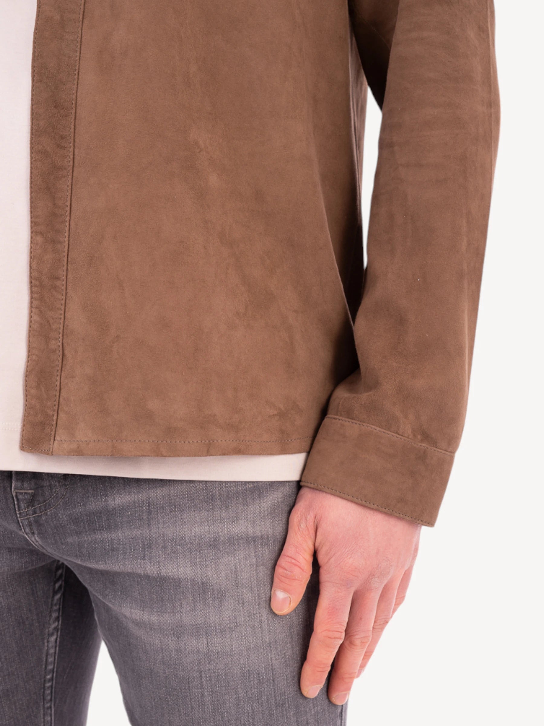 Rocco Suede Overshirt - Lichtbruin