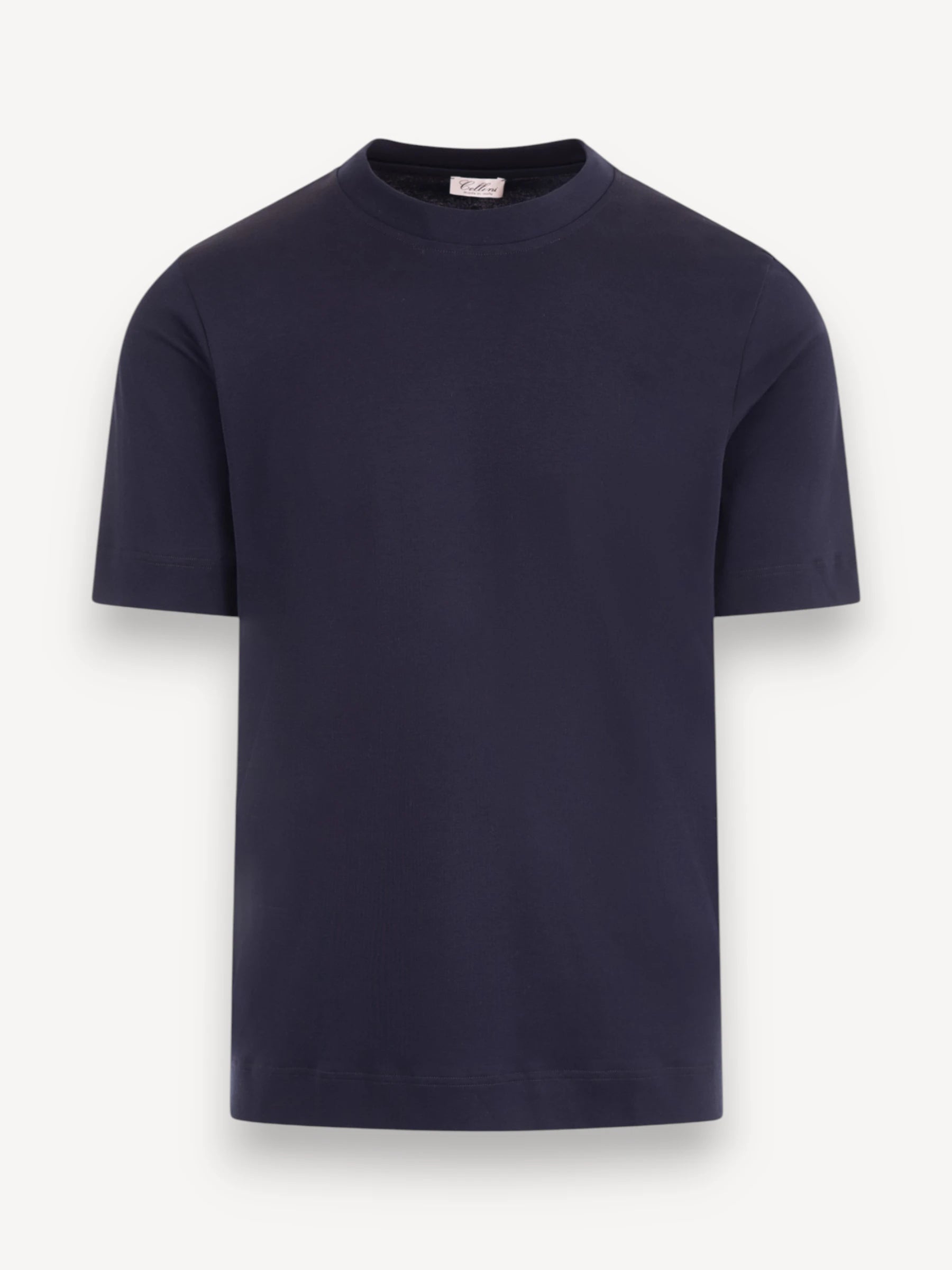 T-shirt Gemerceriseerd Katoen - Donkerblauw