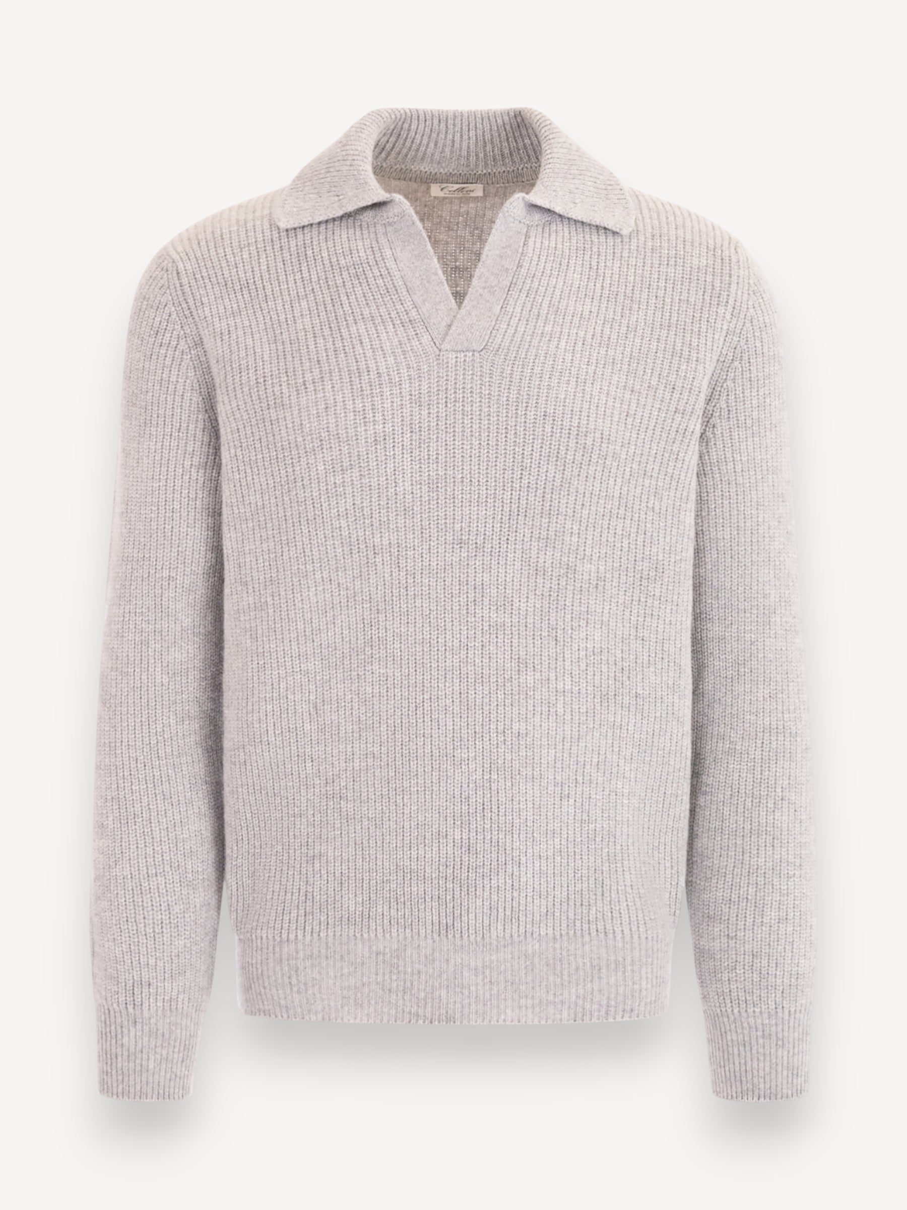 Rib Polo Sweater - Grijs