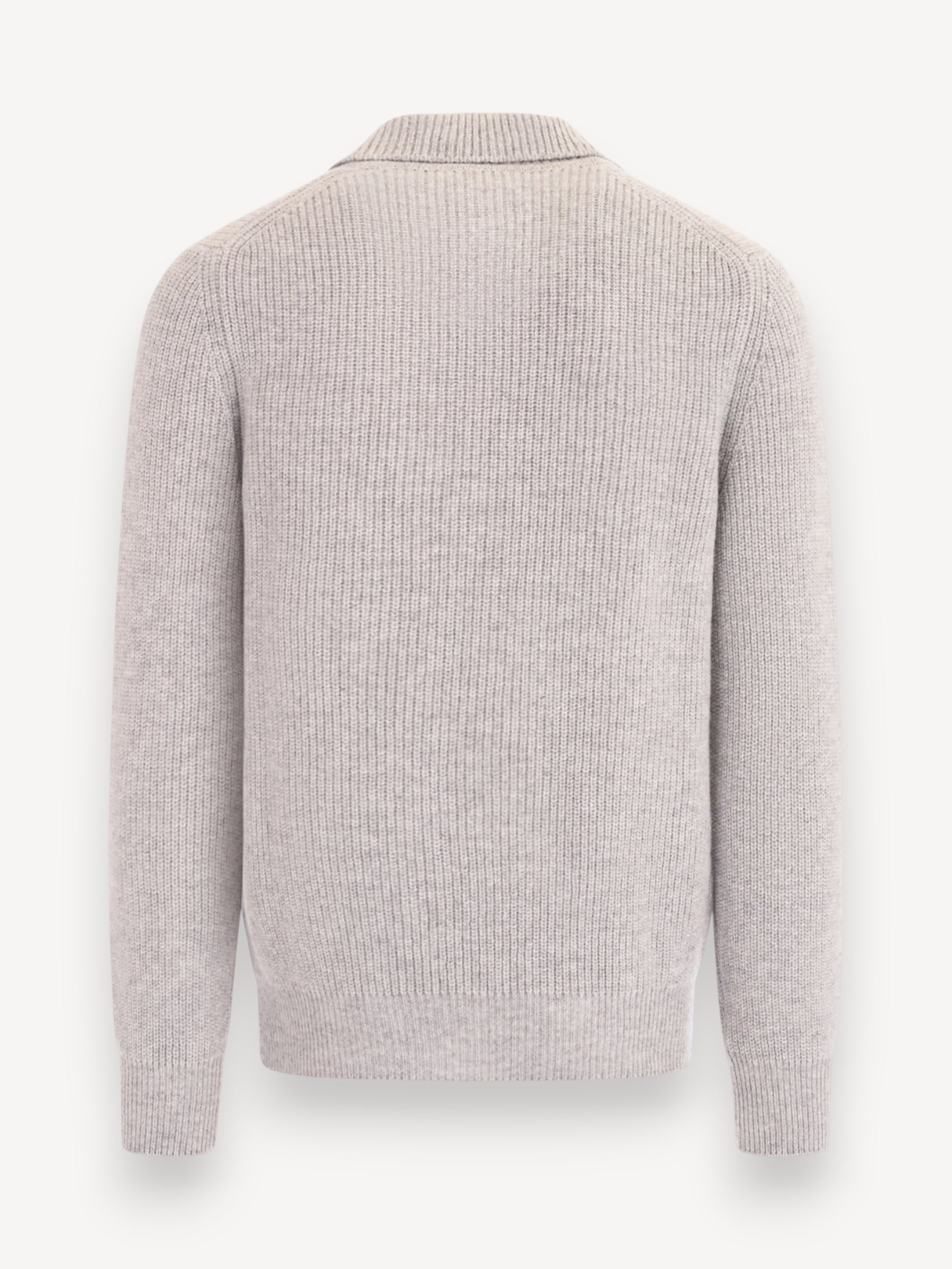 Rib Polo Sweater - Grijs