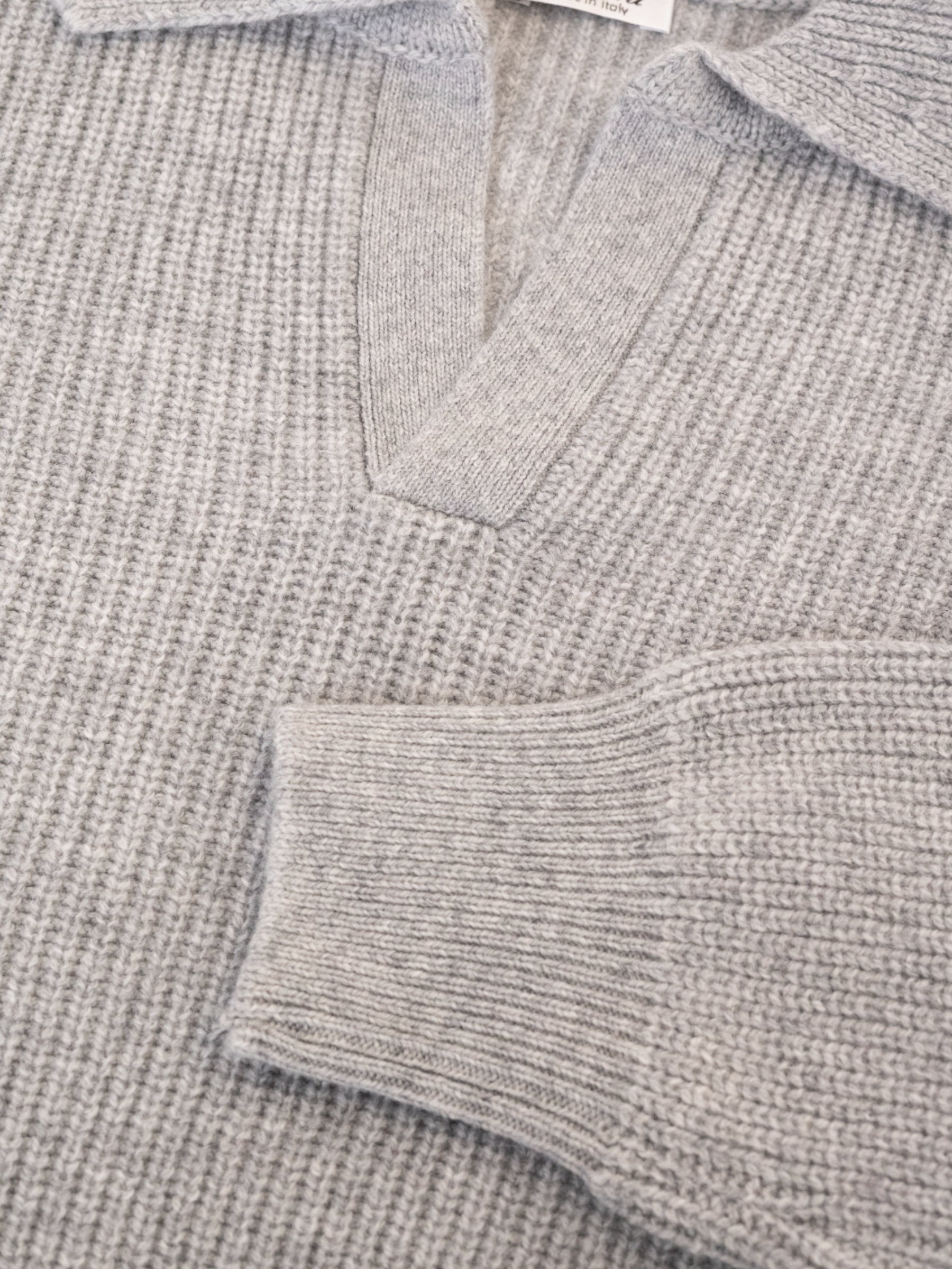 Rib Polo Sweater - Grijs