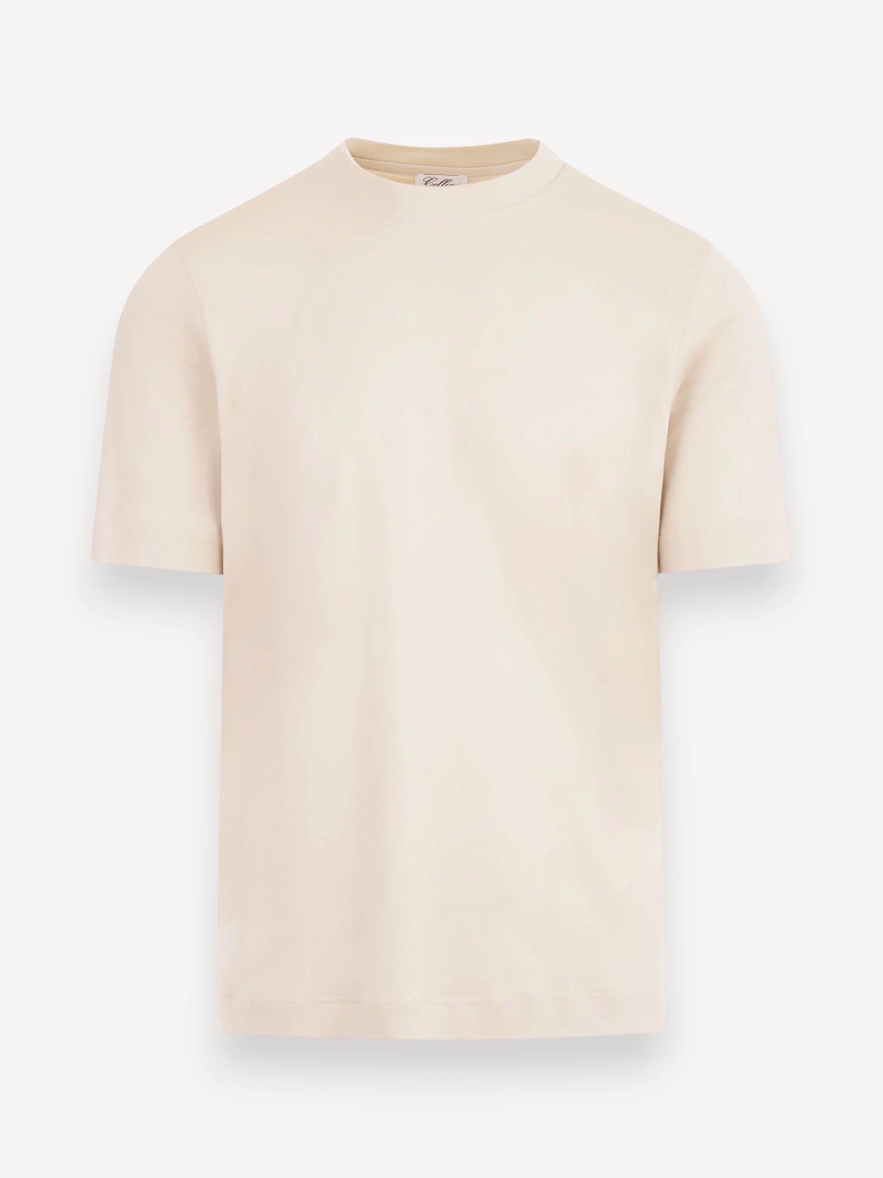 T-shirt Gemerceriseerd Katoen - Beige