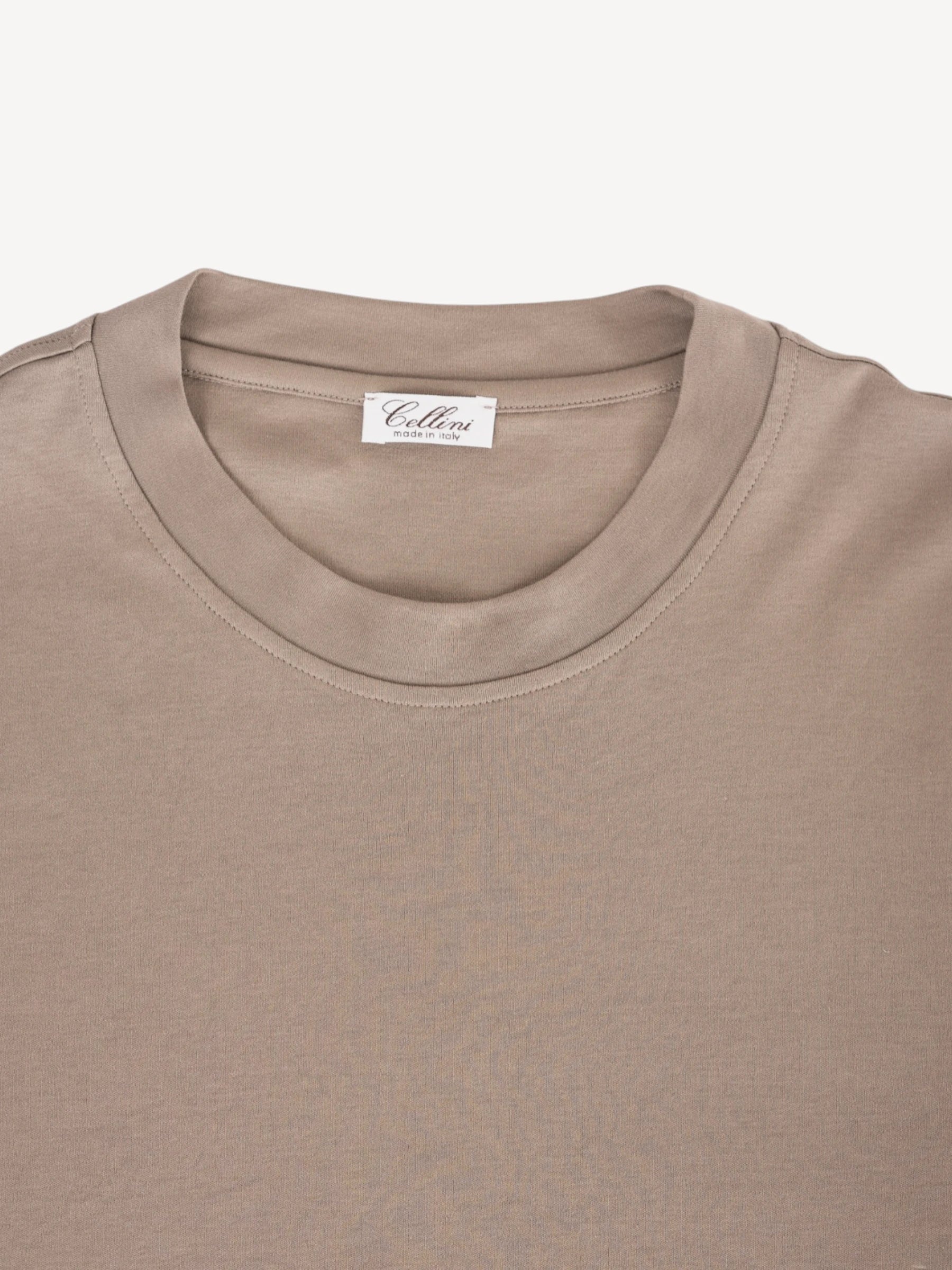T-shirt Gemerceriseerd Katoen - Khaki