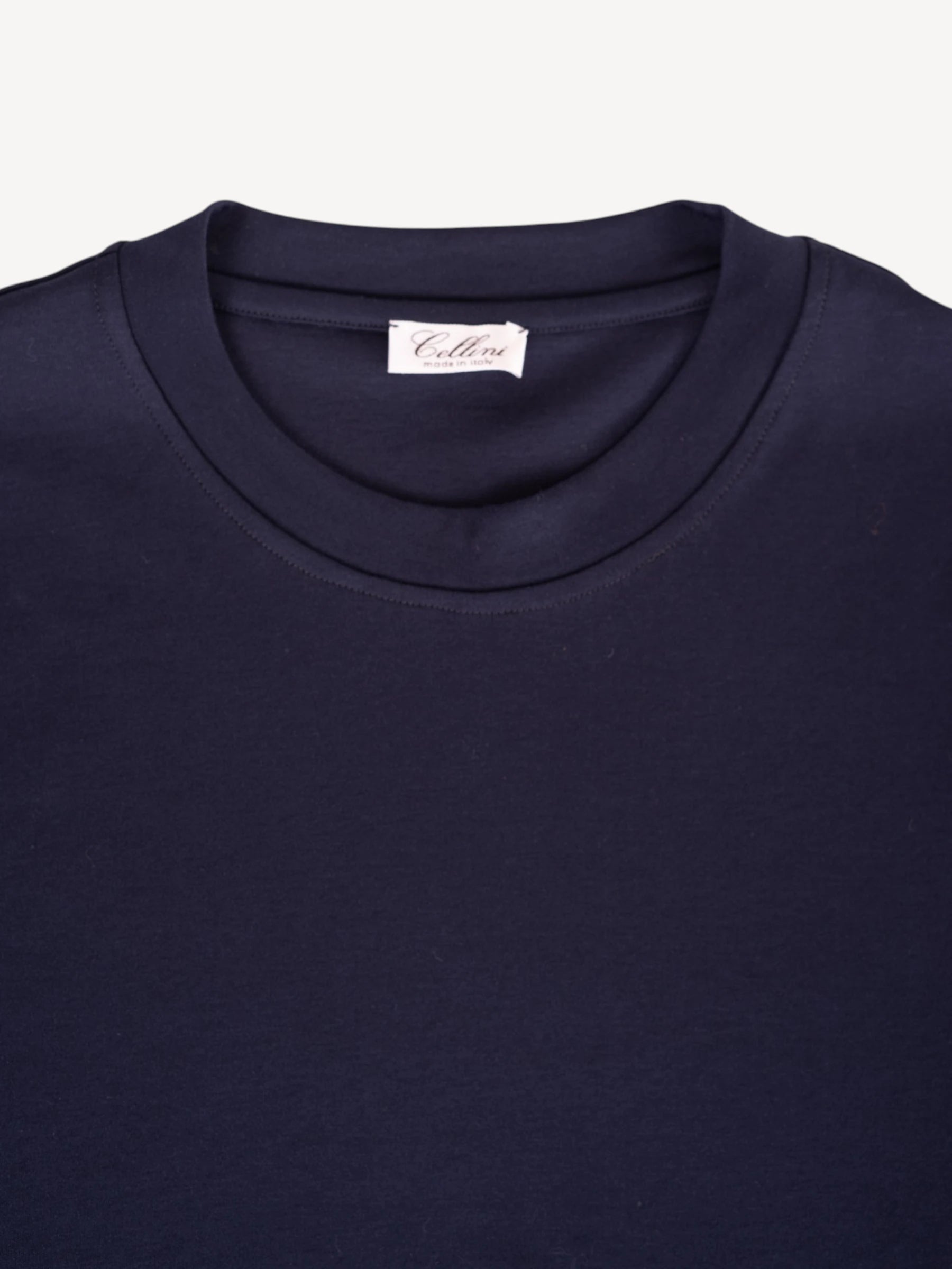 T-shirt Gemerceriseerd Katoen - Donkerblauw