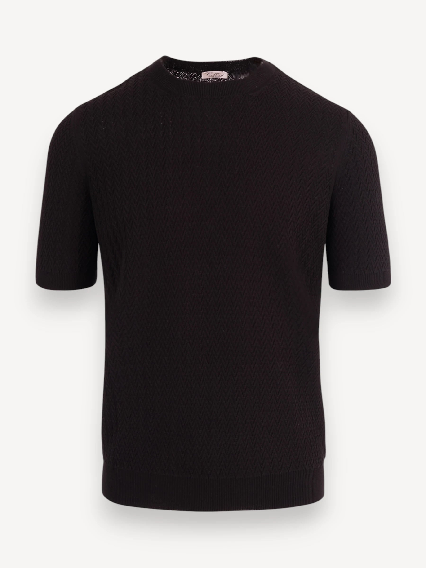 Visgraat T-Shirt - Zwart