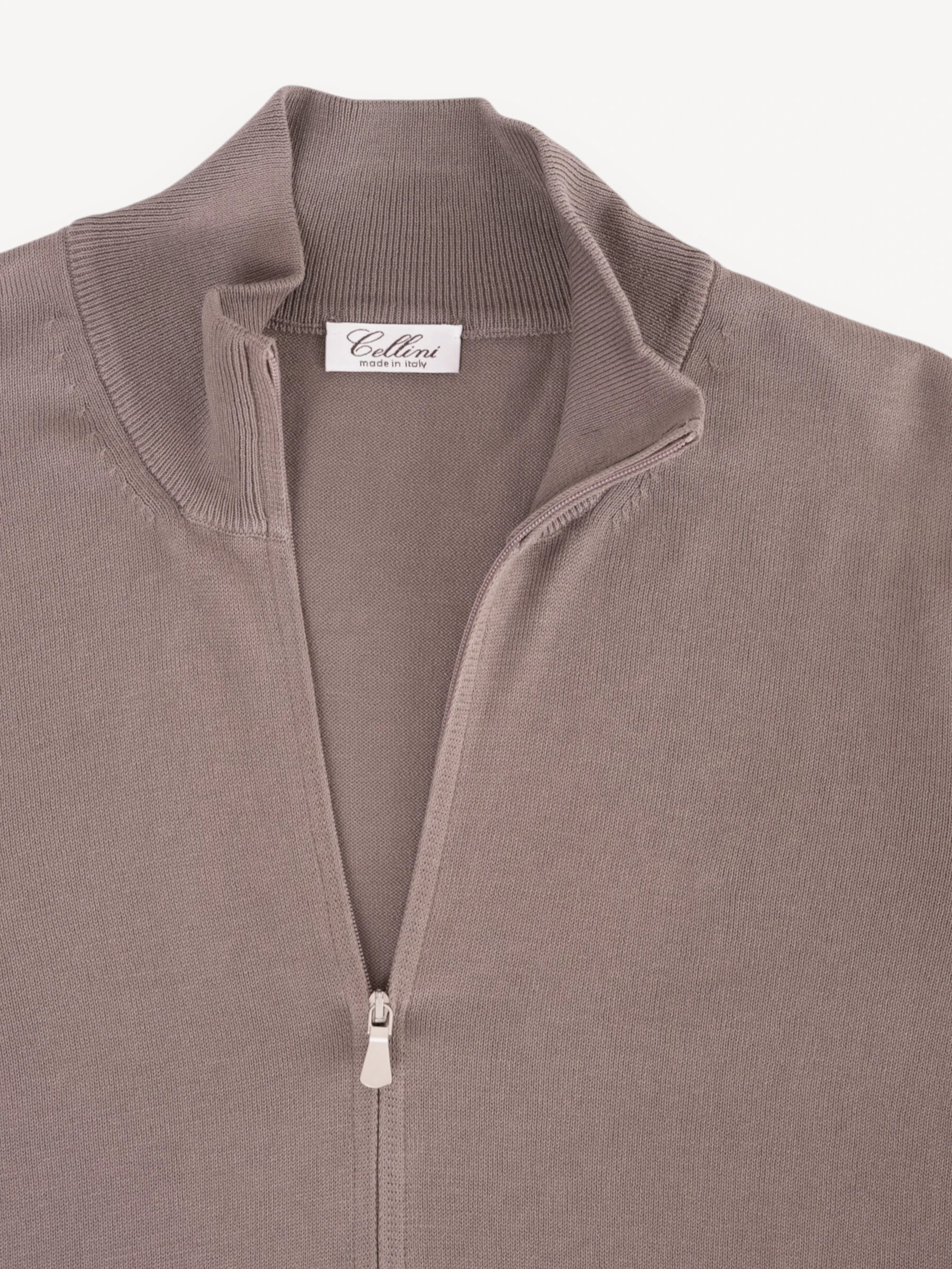 Zip Cardigan - Taupe