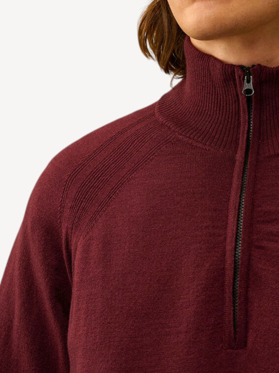 Half Zip Sweater - Bordeaux