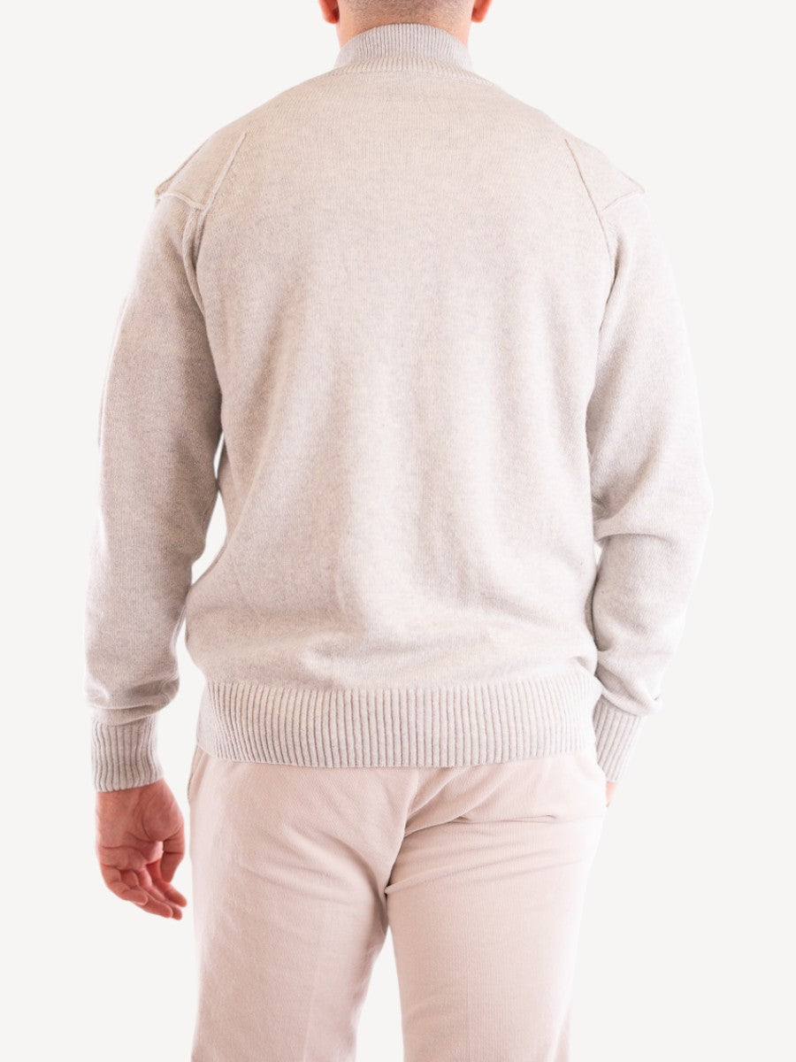 Lambswool Half Zip - Grey