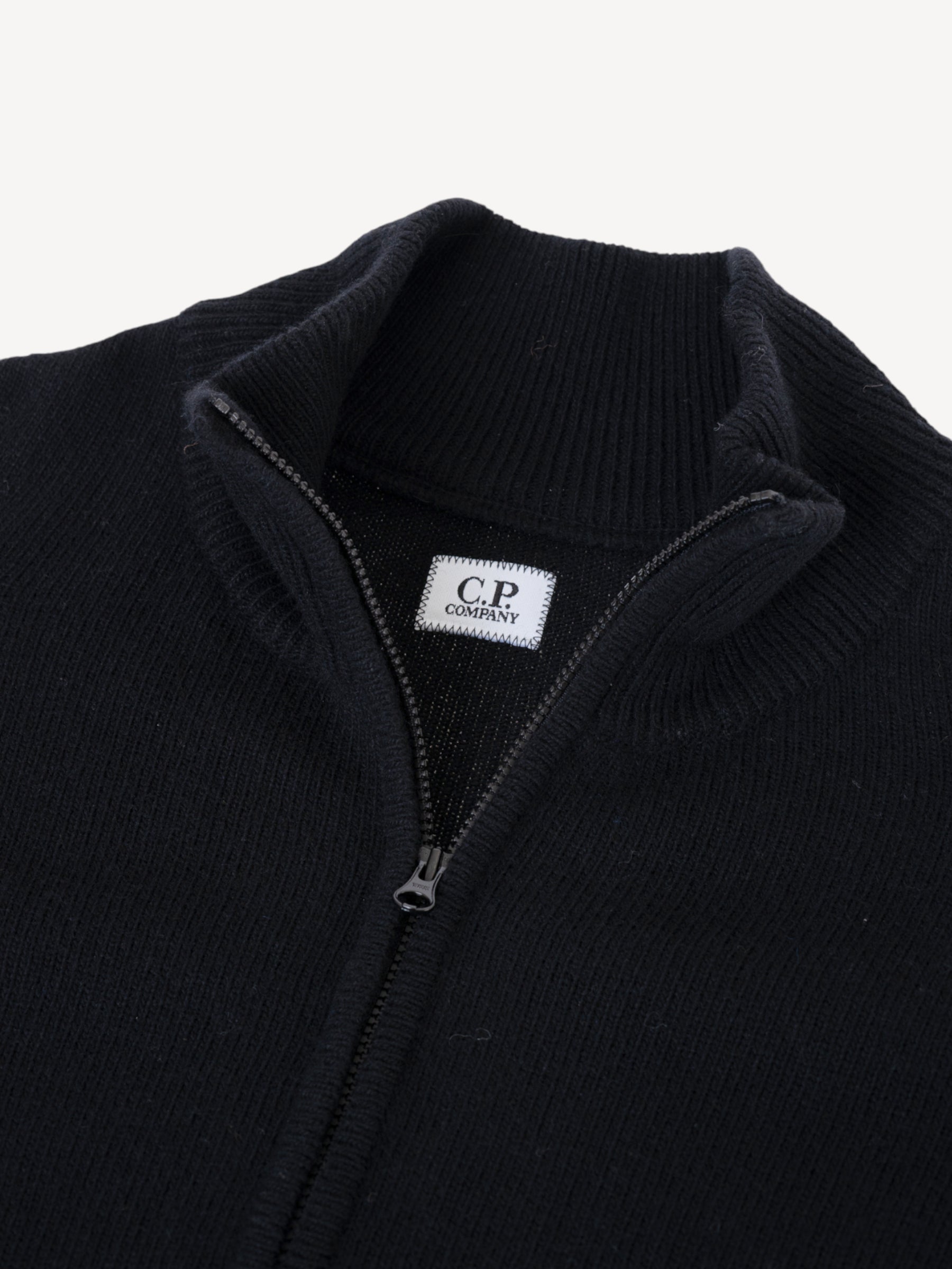 Lambswool Half-Zip Sweater - Zwart