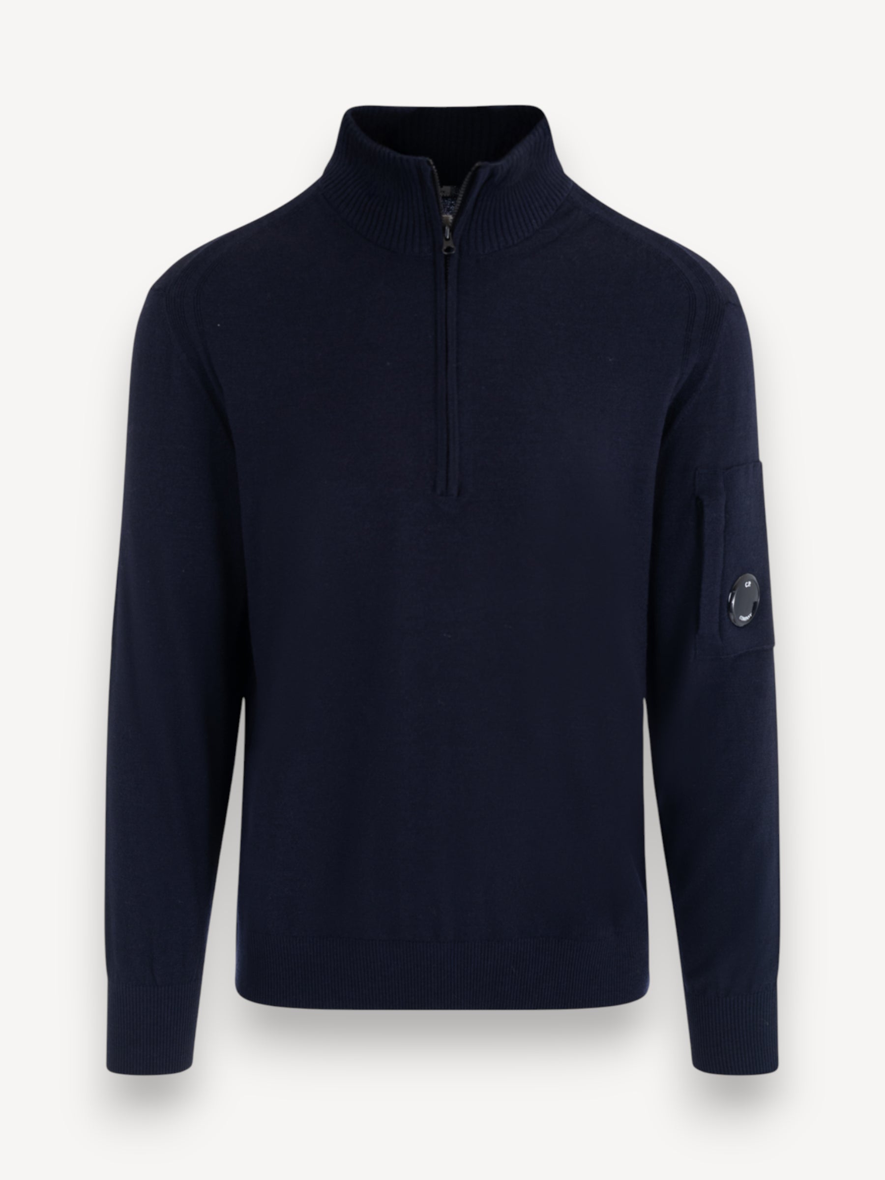 Merino Wol Half-Zip Sweater - Donkerblauw