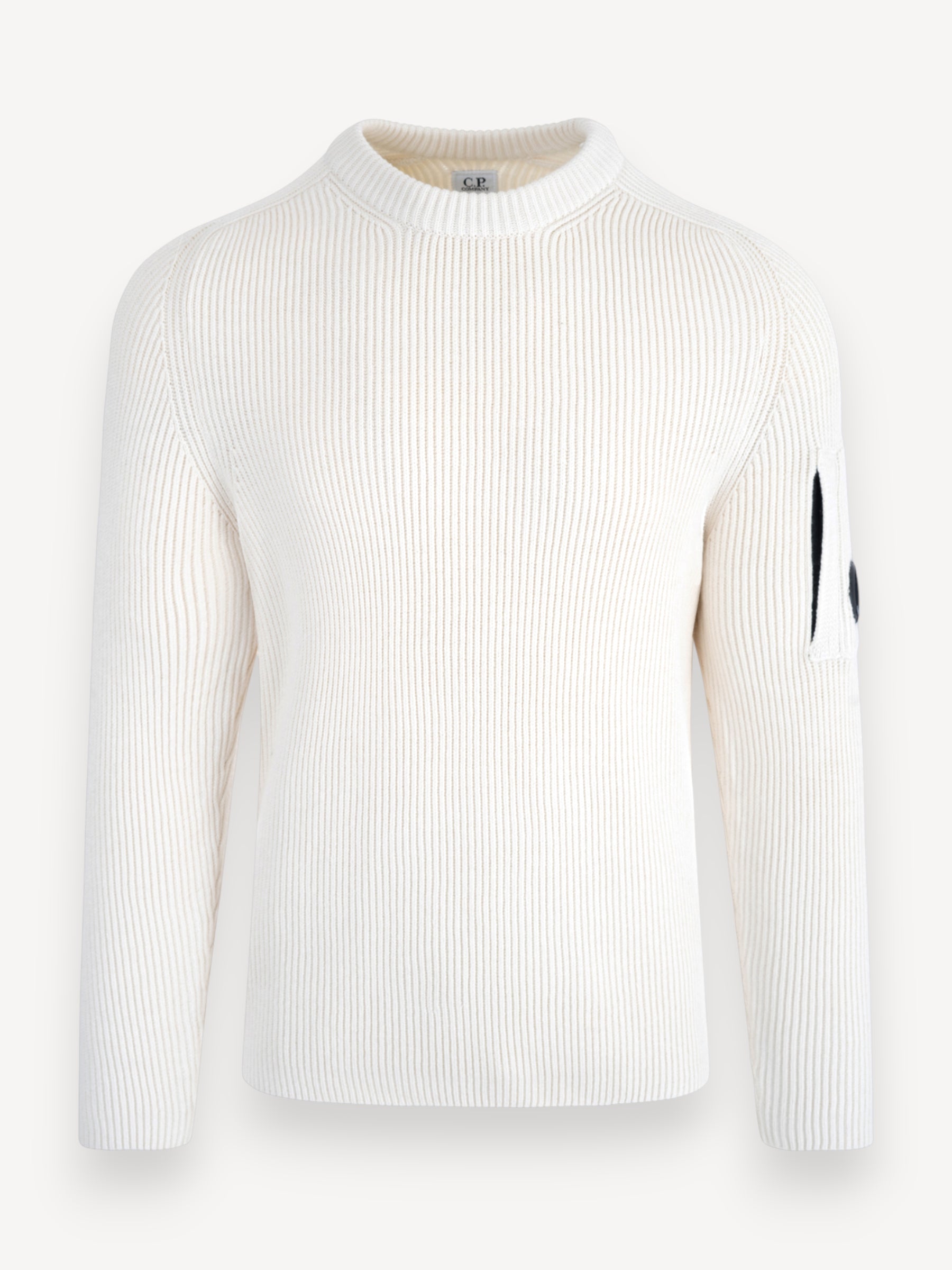 Rib Crewneck Sweater - Gauze White