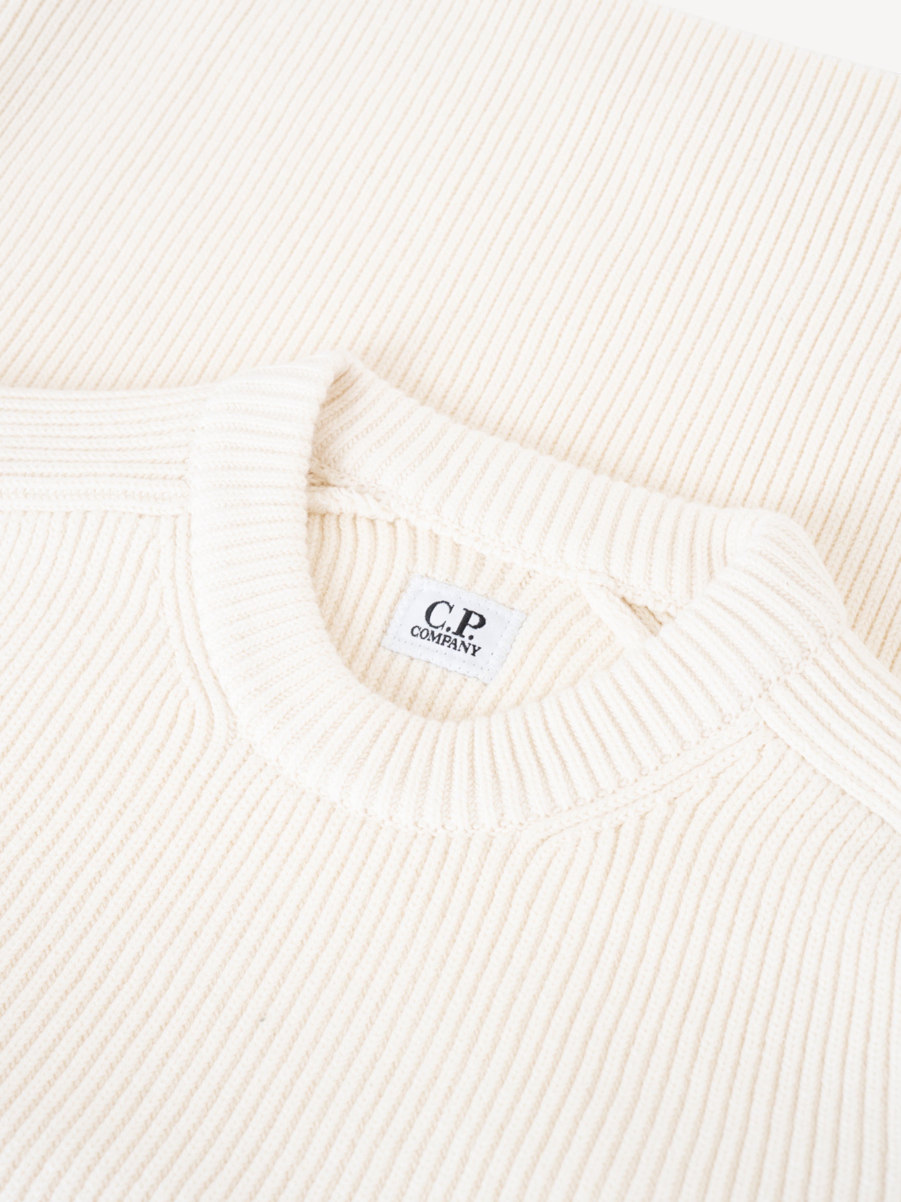 Rib Crewneck Sweater - Gauze White