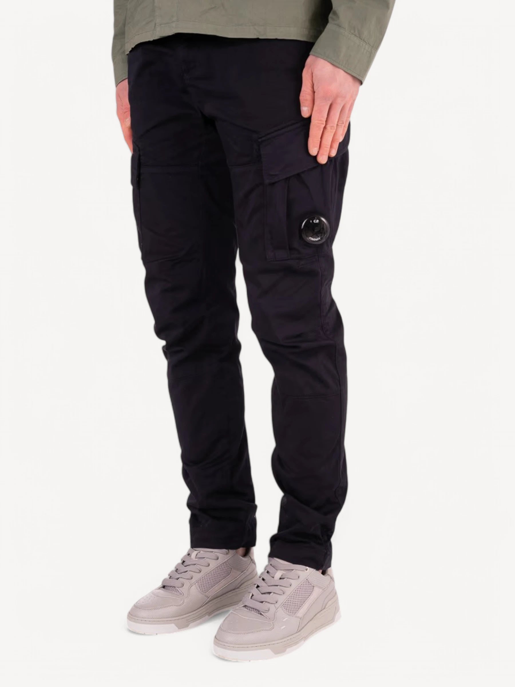 Stretch Satijn Cargo Pants - Donkerblauw