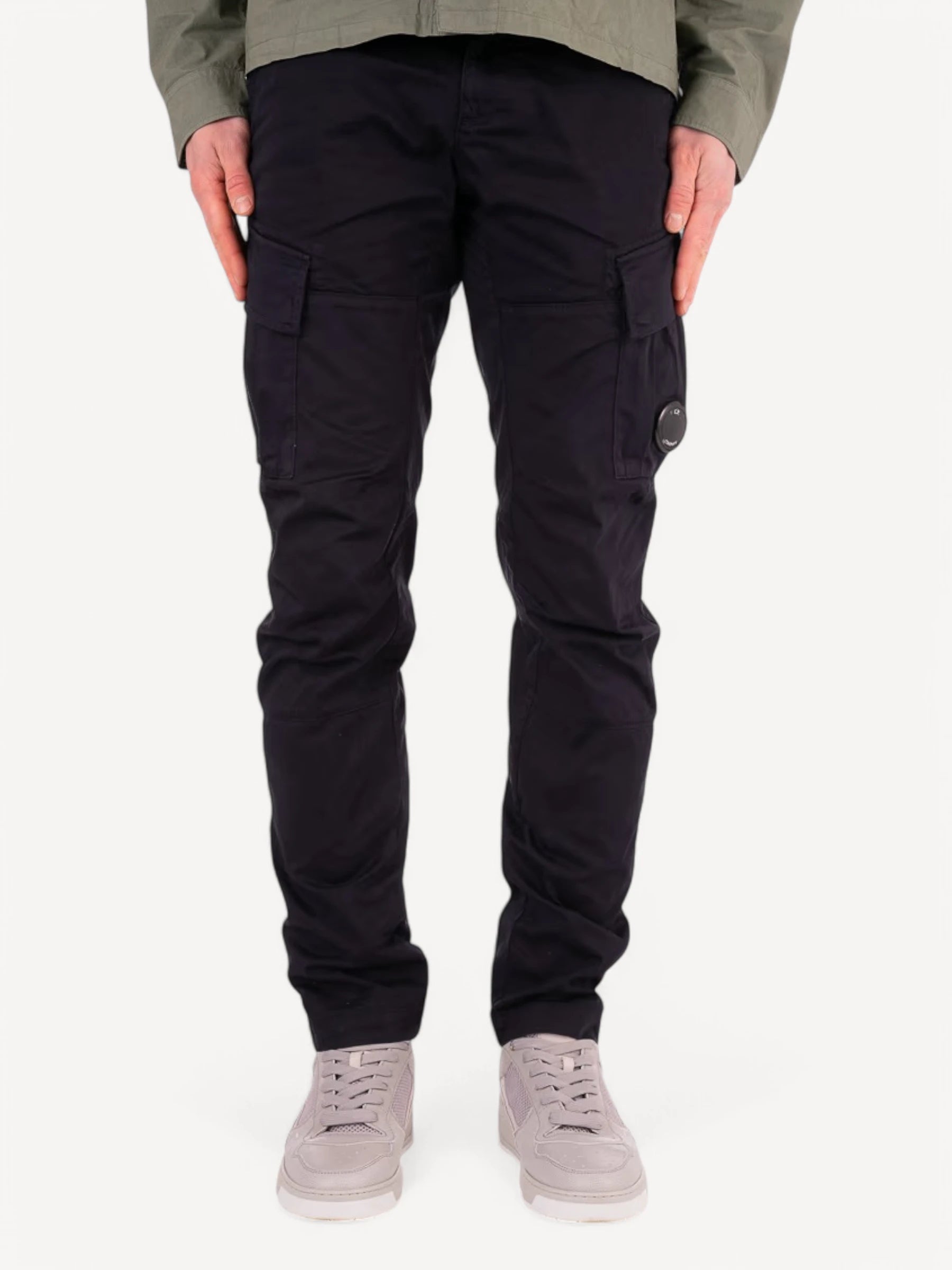 Stretch Satijn Cargo Pants - Donkerblauw