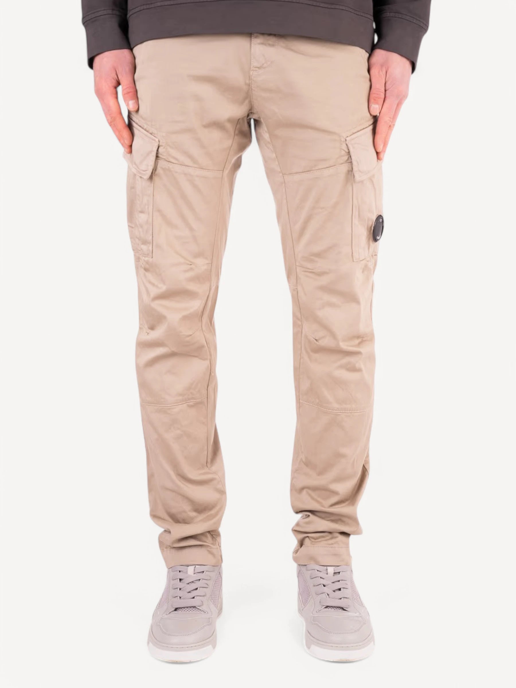 Stretch Satijn Cargo Pants - Beige