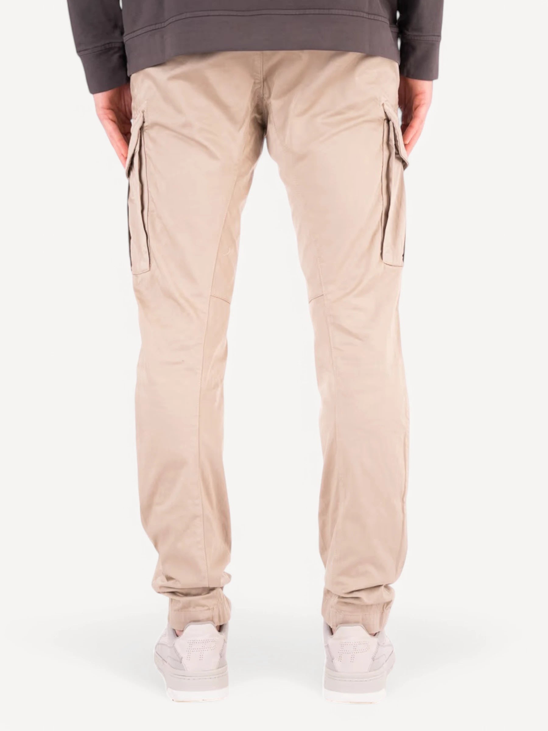 Stretch Satijn Cargo Pants - Beige