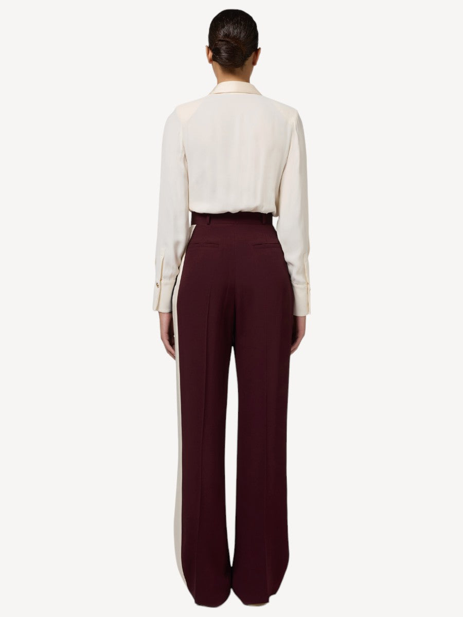 Straight Trousers with Band - Bordeaux