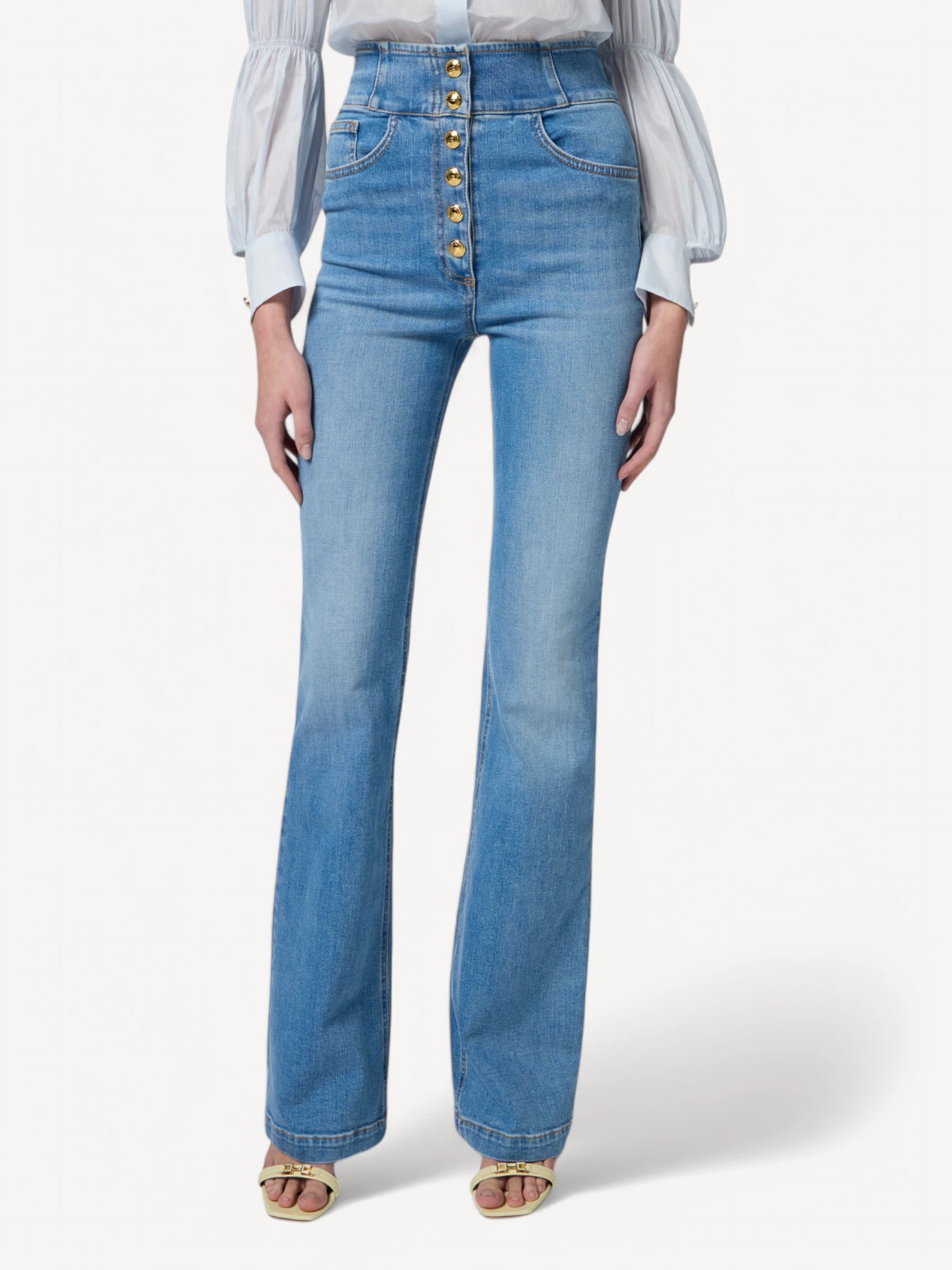 Jeans met Hoge Taille - Lichtblauw