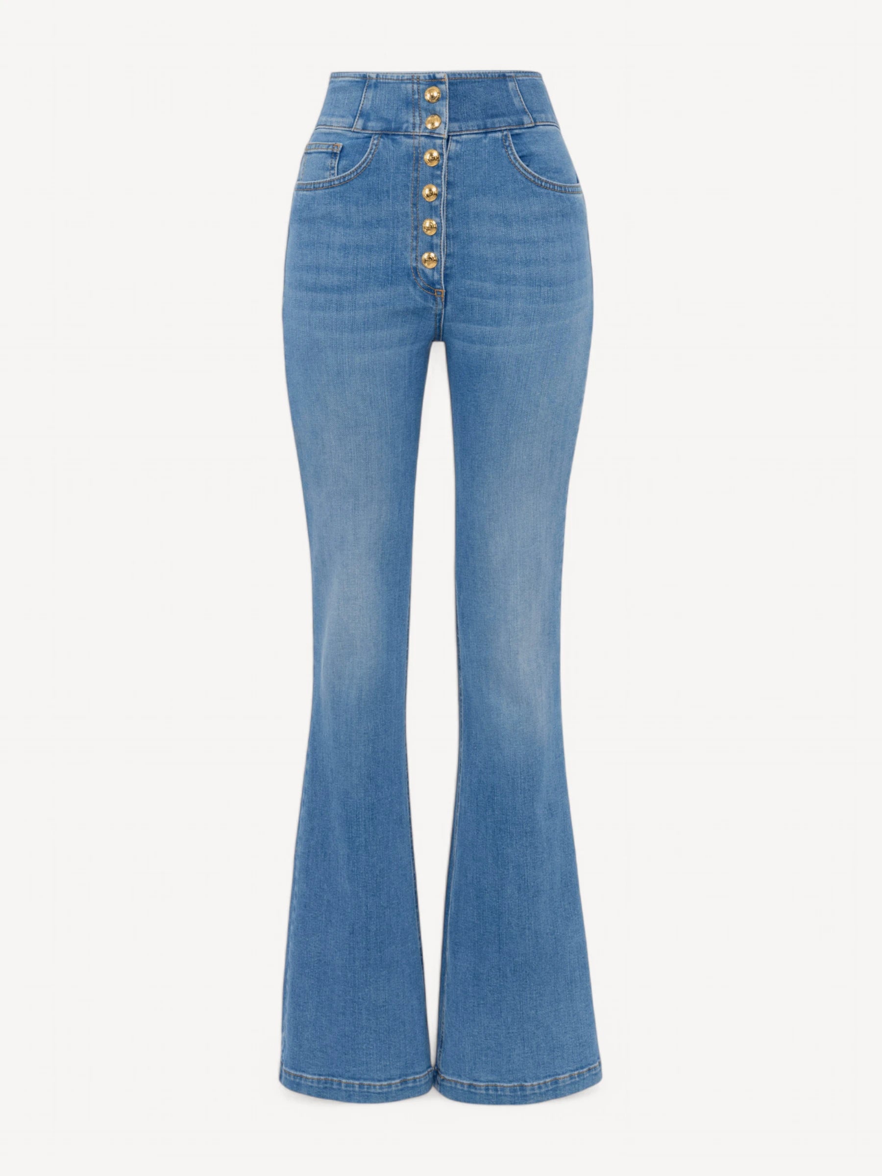 Jeans met Hoge Taille - Lichtblauw