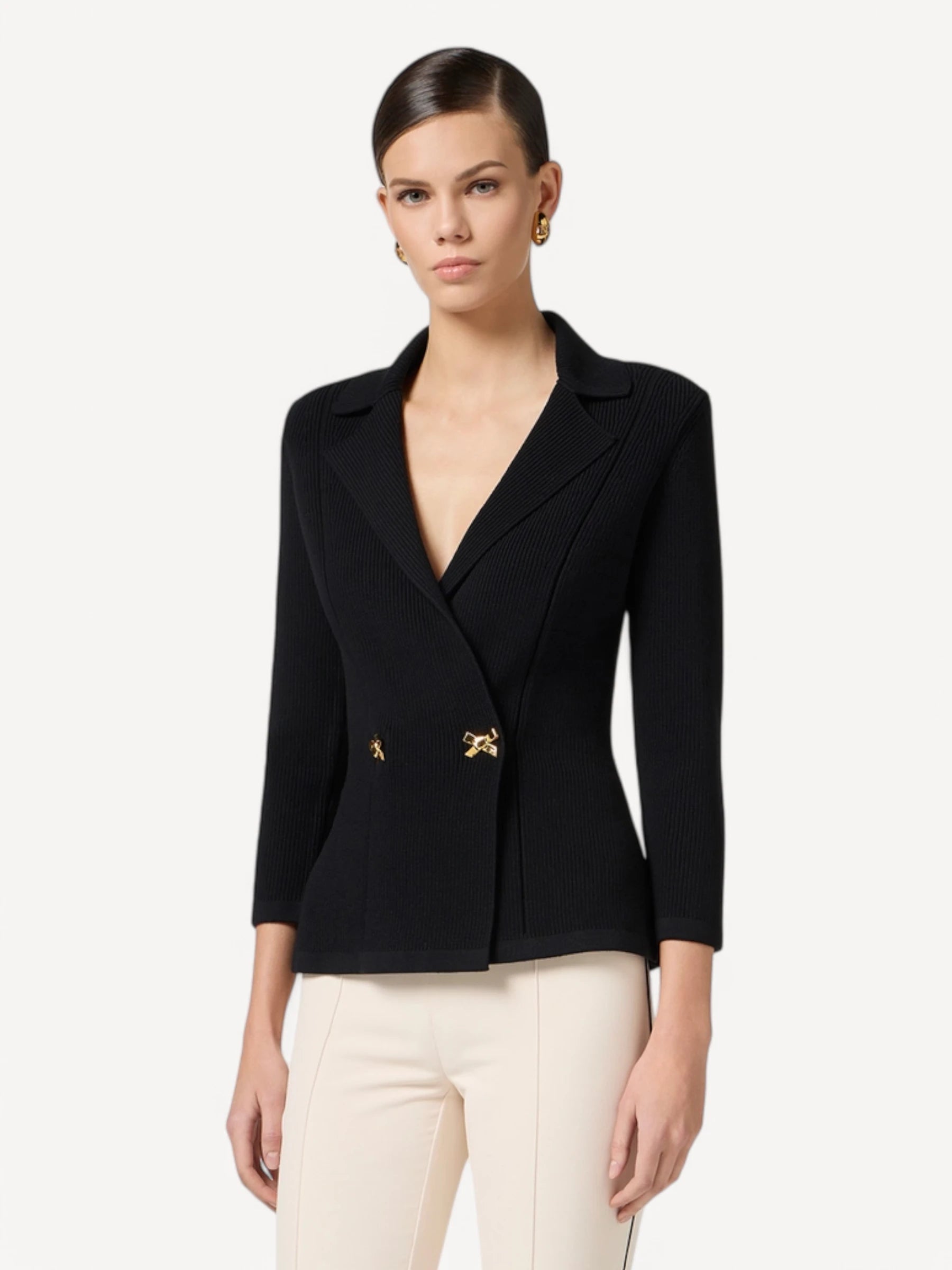 Knitted Blazer - Zwart