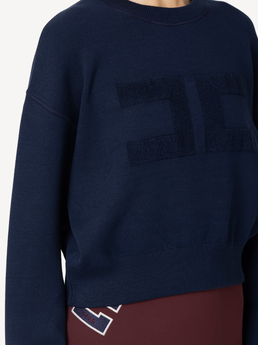 Cropped Sweater - Dark Blue